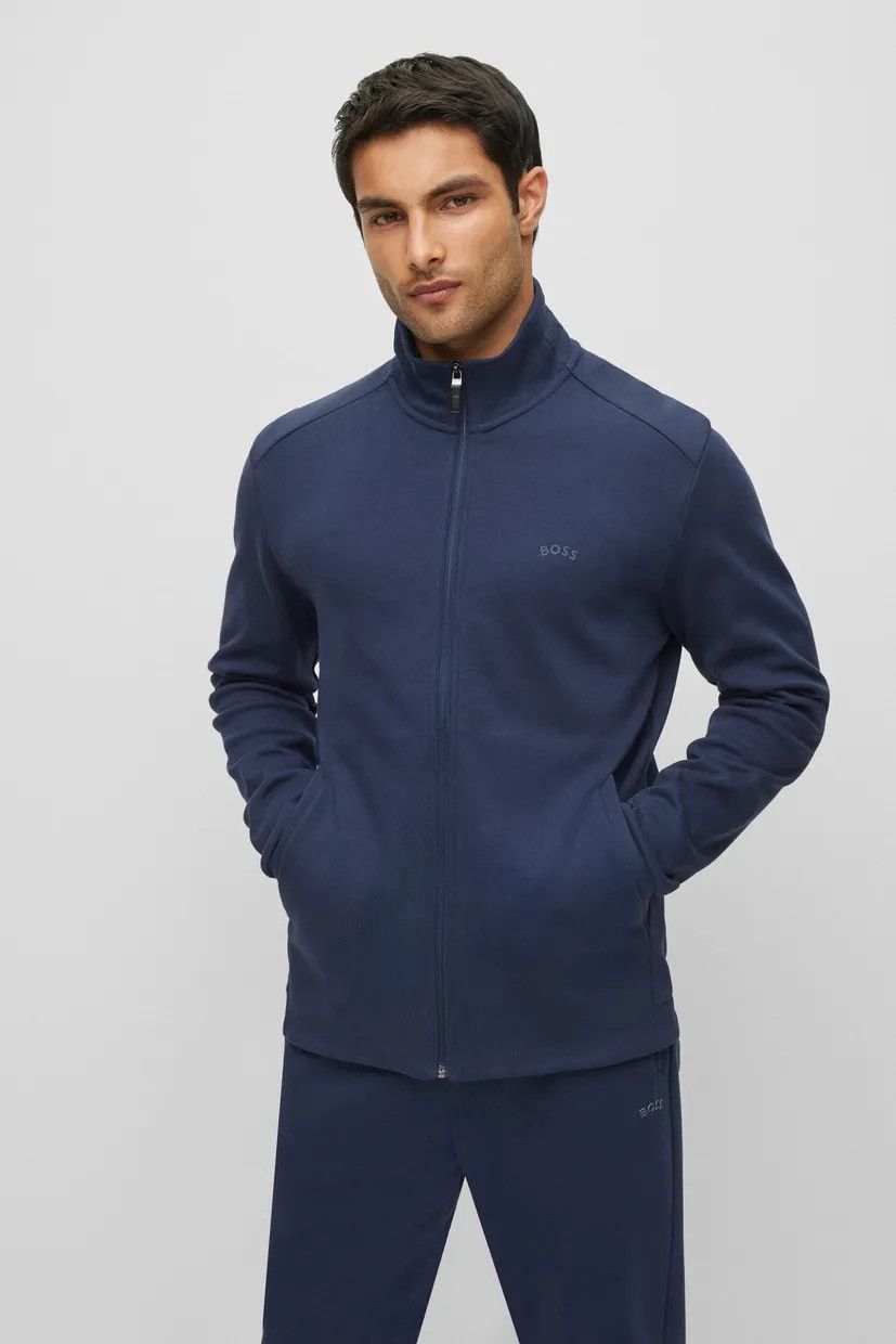 Hugo Boss 🔥 BOSS Mens Navy Full Zip Track Jacket Logo — Size M Size US M / EU 48-50 / 2 - 2 Thumbnail