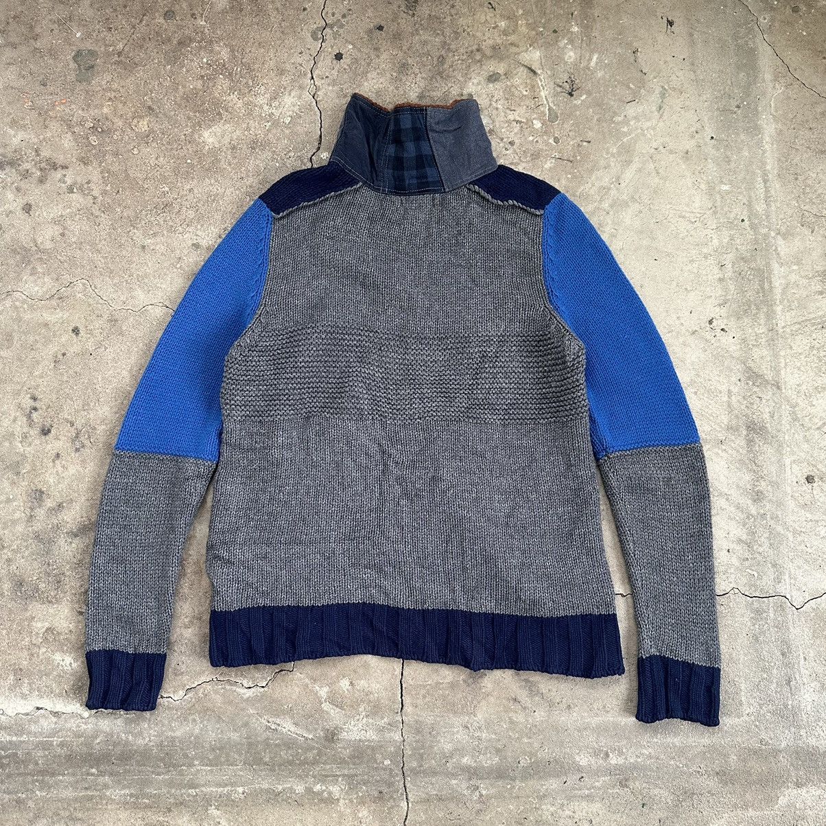 Iceberg Iceberg jeans vintage zip sweater patchwork hand knit Size US L / EU 52-54 / 3 - 9 Thumbnail