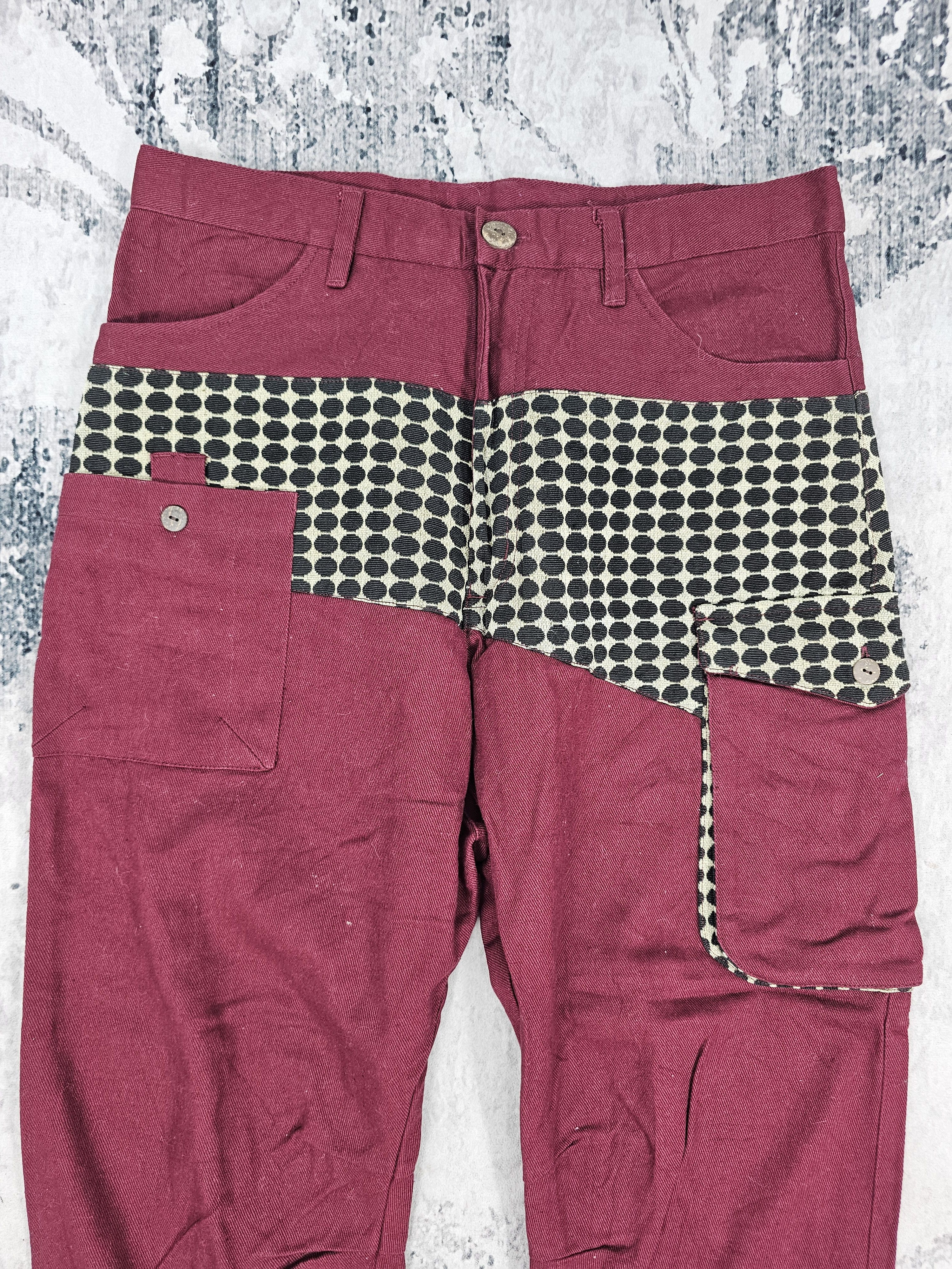 Japanese Brand AMINA Multi Pockets Cargo Baggy Polkadot Cropped Pant JB0261 Size US 33 - 5 Thumbnail