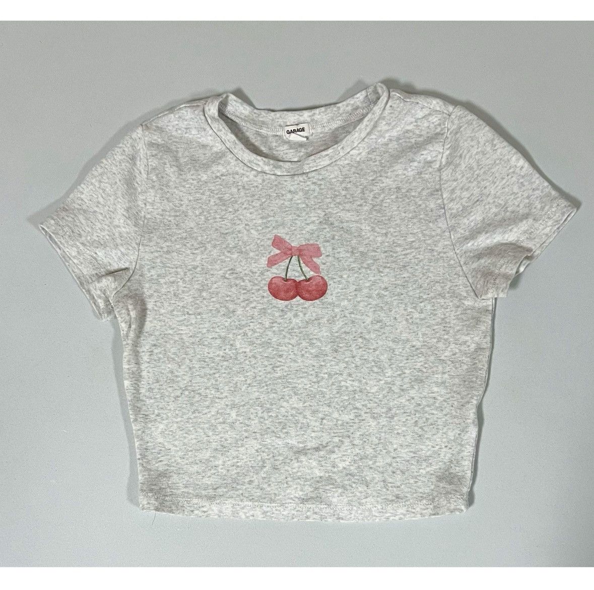 Garage Garage Coquette Bow Cherry Graphic Crop Top Tee Size S 🍒✨ Size S / US 4 / IT 40 - 1 Thumbnail