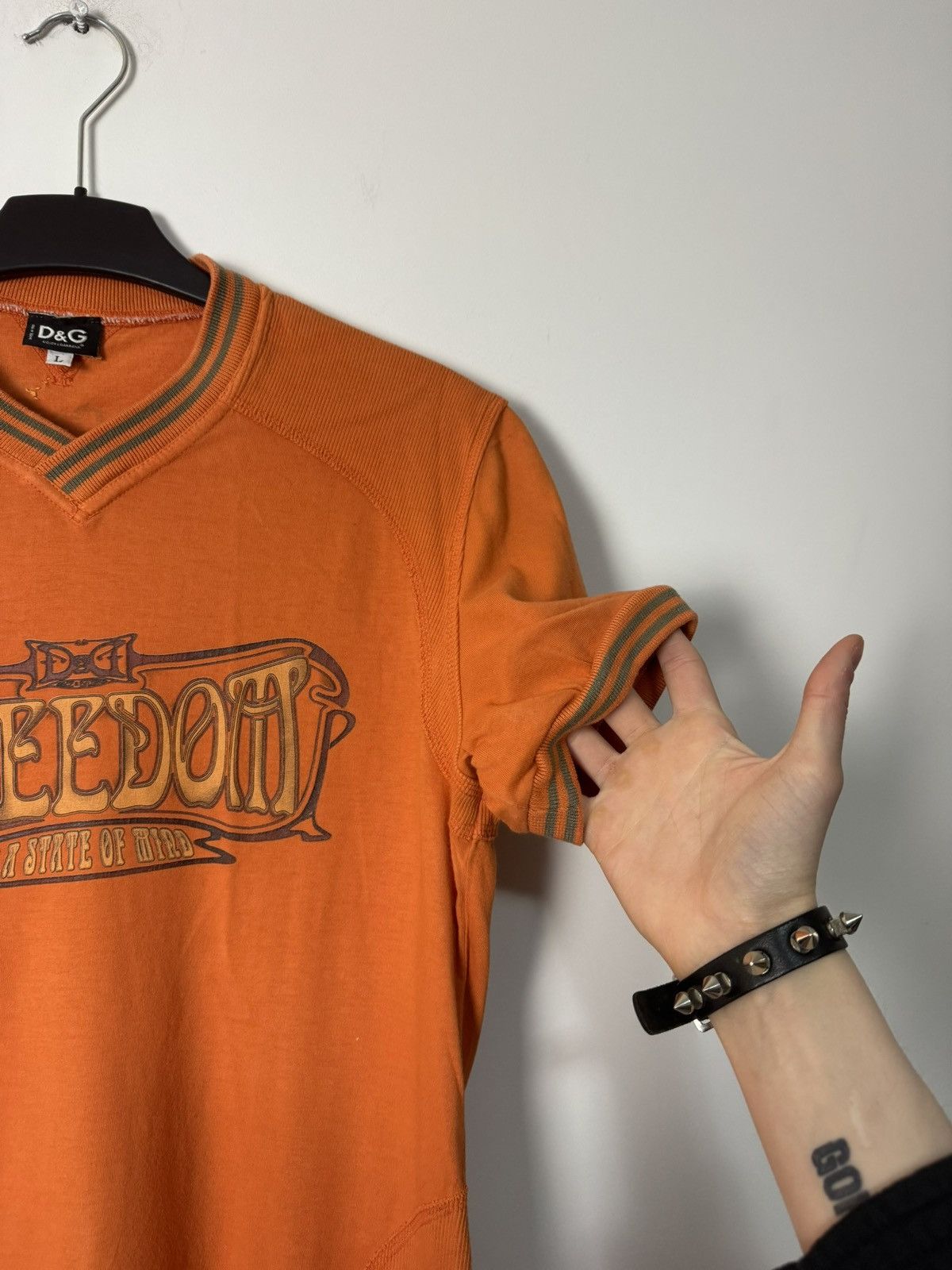 Dolce & Gabbana Archive Dolce & Gabbana D&G Freedom Graphic Tee Orange Y2K Size US L / EU 52-54 / 3 - 7 Thumbnail