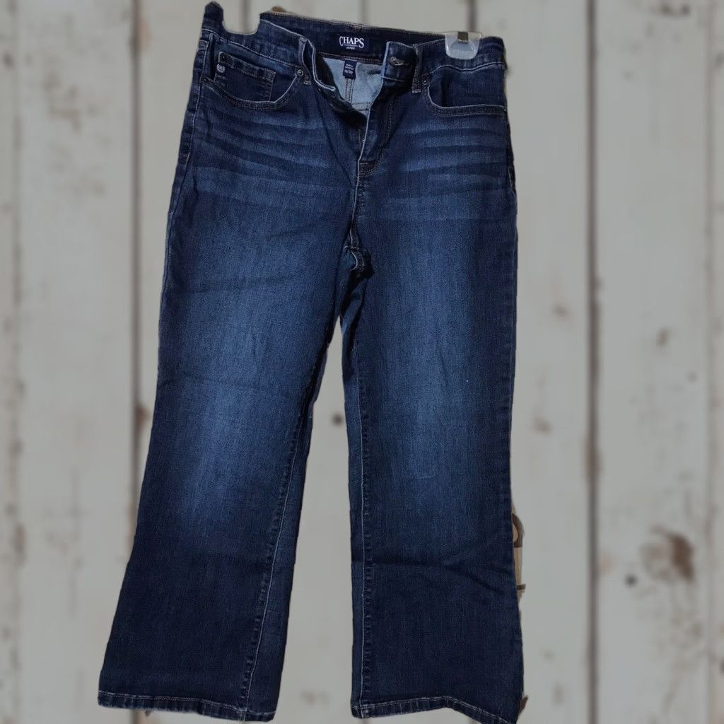 Chaps VINTAGE Chaps Women’s Crop Jeans Size 10 Mid-Rise Denim 30in Stretch Pockets Formal Size 32" / US 10 / IT 46 - 1 Thumbnail