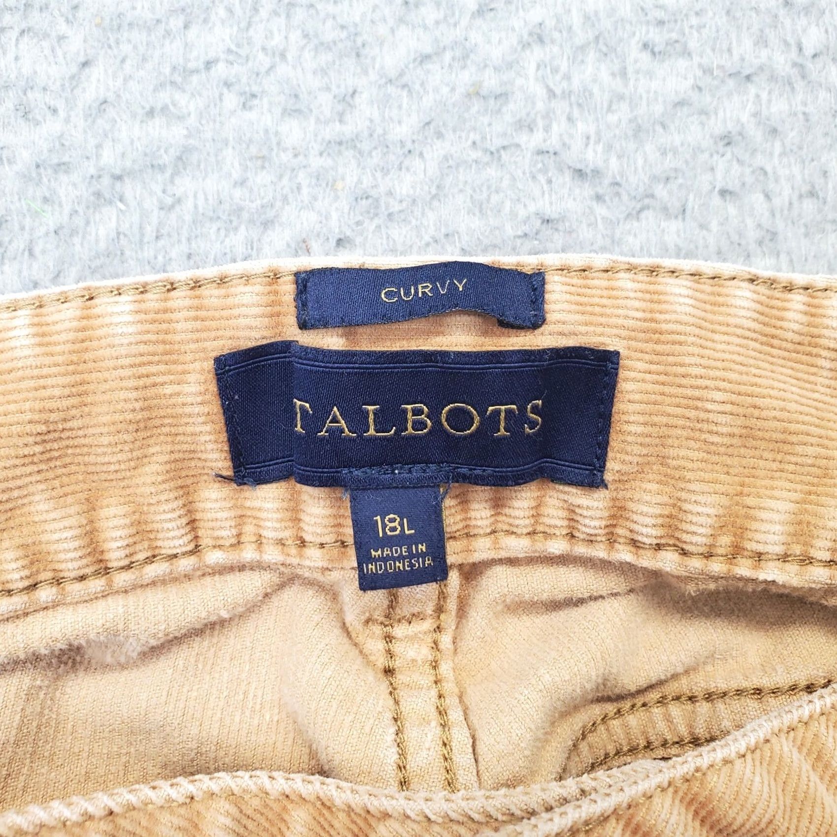 Talbots Talbots Womens 18L Corduroy Pants Brown Pockets Curvy Stretch Straight Leg Casual Pants Mens? Size 40" / US 18 - 7 Thumbnail
