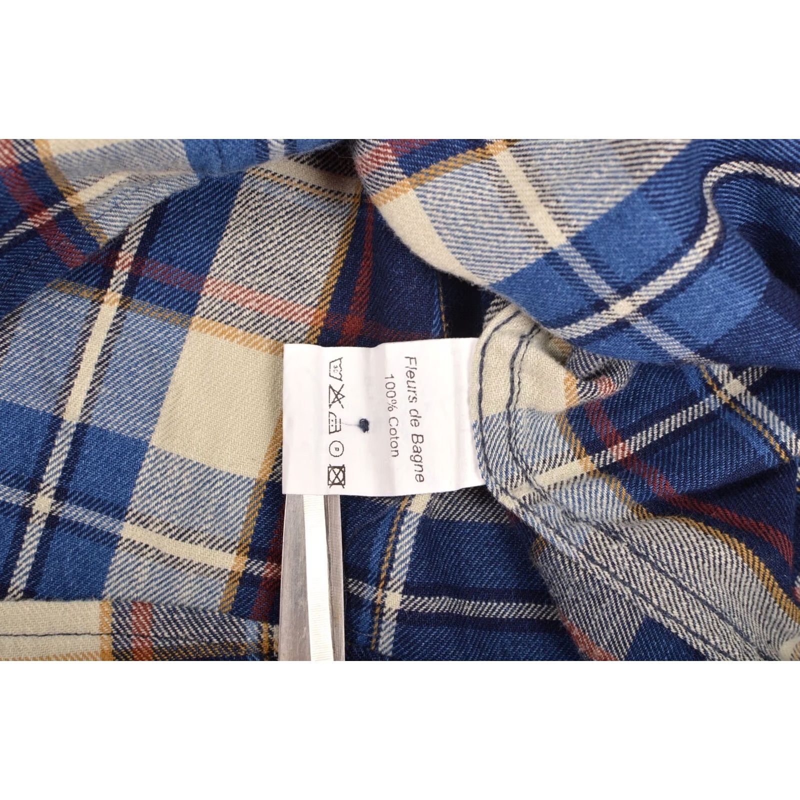 Vintage Fleurs De Bagne Cotton Check Flannel LS Button Shirt 2XL Blue Mens Shirt Size US XXL / EU 58 / 5 - 5 Thumbnail