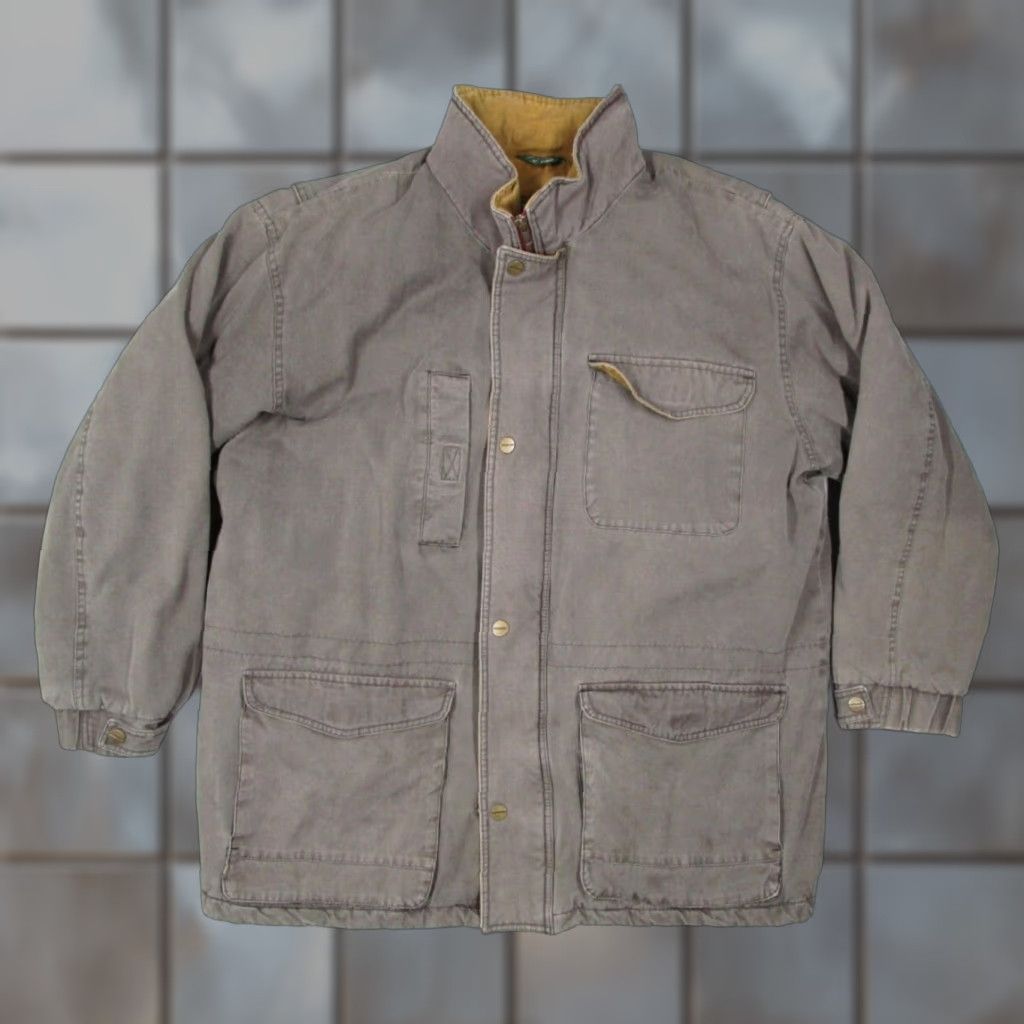 Vintage VINTAGE Field & Stream Jacket Mens Brown Canvas Full Zip Flannel Lined Pockets Work Size US XL / EU 56 / 4 - 1 Thumbnail