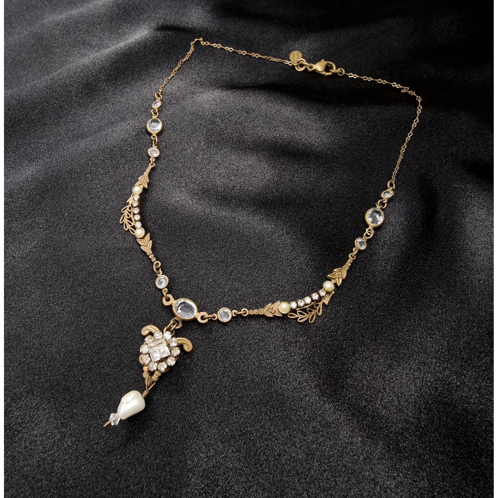 Vintage Rare Find SORRELLI Gold-Tone Necklace W/ Crystal Accents Size ONE SIZE - 2 Thumbnail