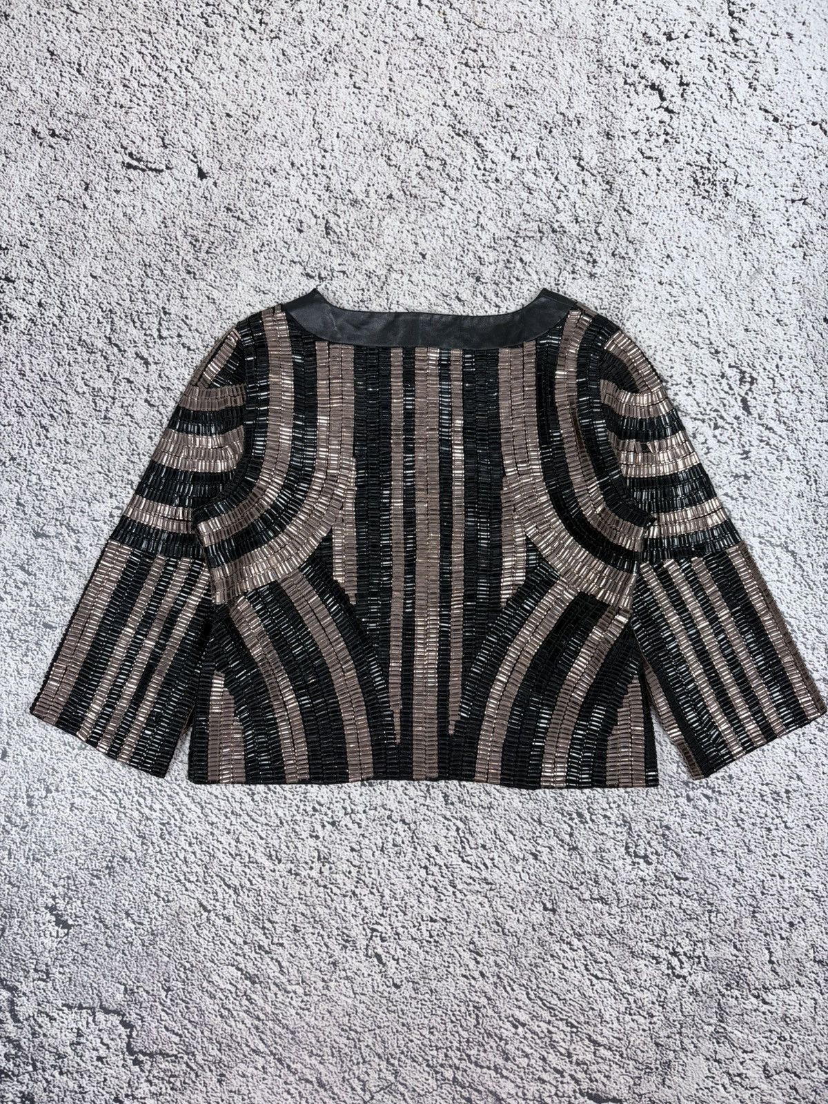 Morgan De Toi MORGAN DE TOI Art Deco Beaded Crop Jacket T40/M Y2K Size M / US 6-8 / IT 42-44 - 6 Thumbnail