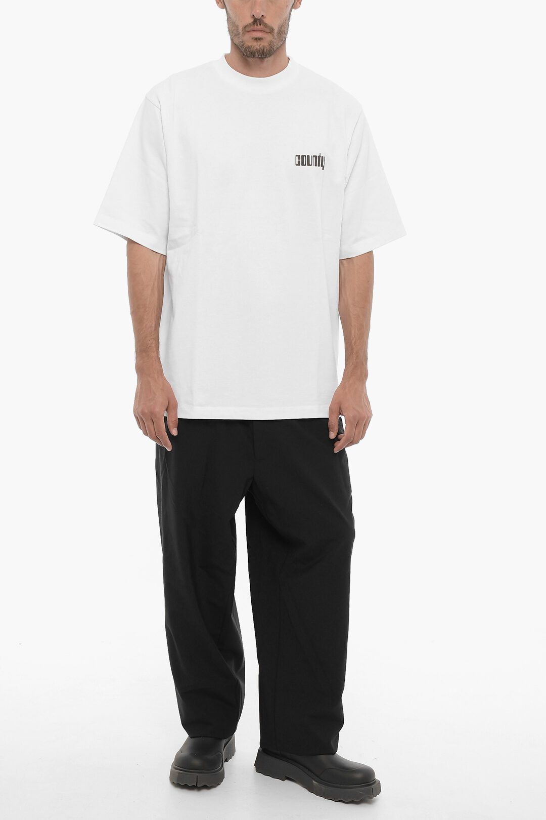 Marcelo Burlon og1mm0824 Crewneck T-Shirt in White Size US S / EU 44-46 / 1 - 4 Thumbnail