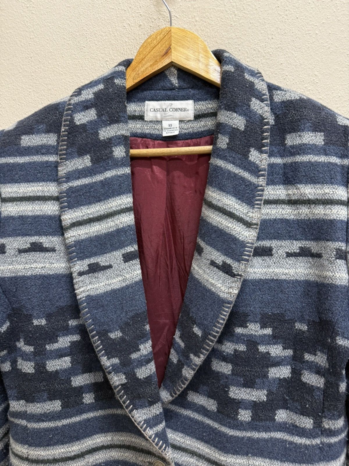 Native × Vintage Vintage 90s Casual Corner Southwestern wool blend lined coat Size US M / EU 48-50 / 2 - 18 Thumbnail