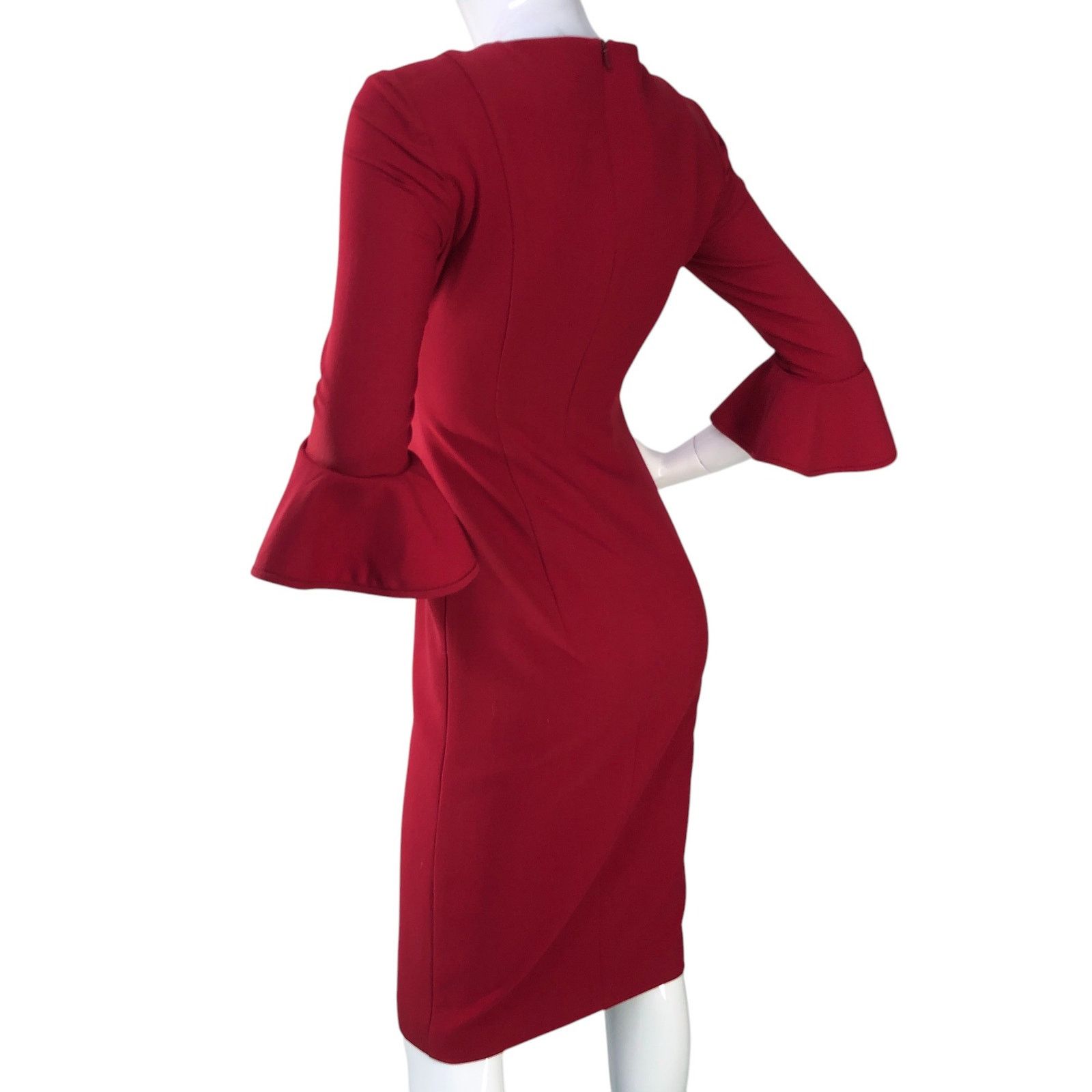 Black Halo Black Halo Eve Size 0 Dress Sheath Key Hole Flare Sleeve Red Size XXS / US 00 / IT 34 - 6 Thumbnail