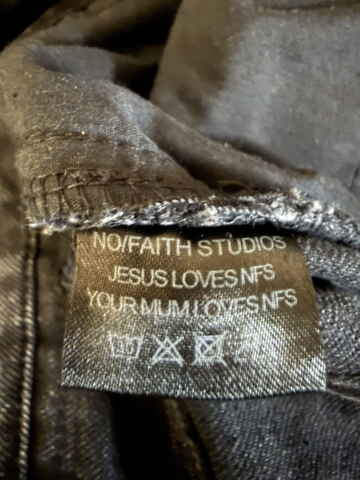 No Faith Studios No Faith Studios Flared Denim Stone Wash Black Size US 34 / EU 50 - 7 Thumbnail