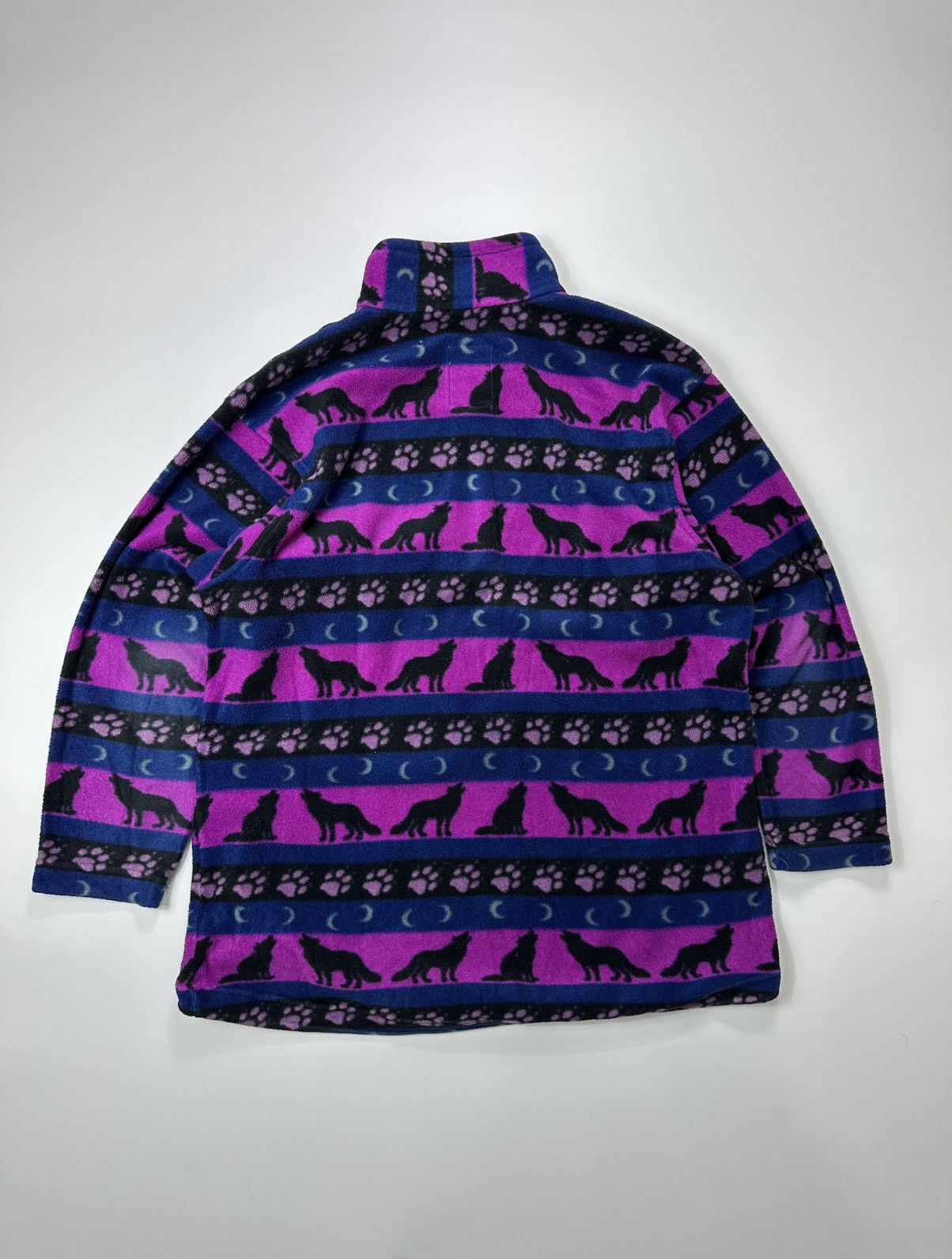 Jack Wolfskin 90's Jack Wolfskin Fleece Half-Zip Jacket Wolf Monogram Size US L / EU 52-54 / 3 - 2 Thumbnail