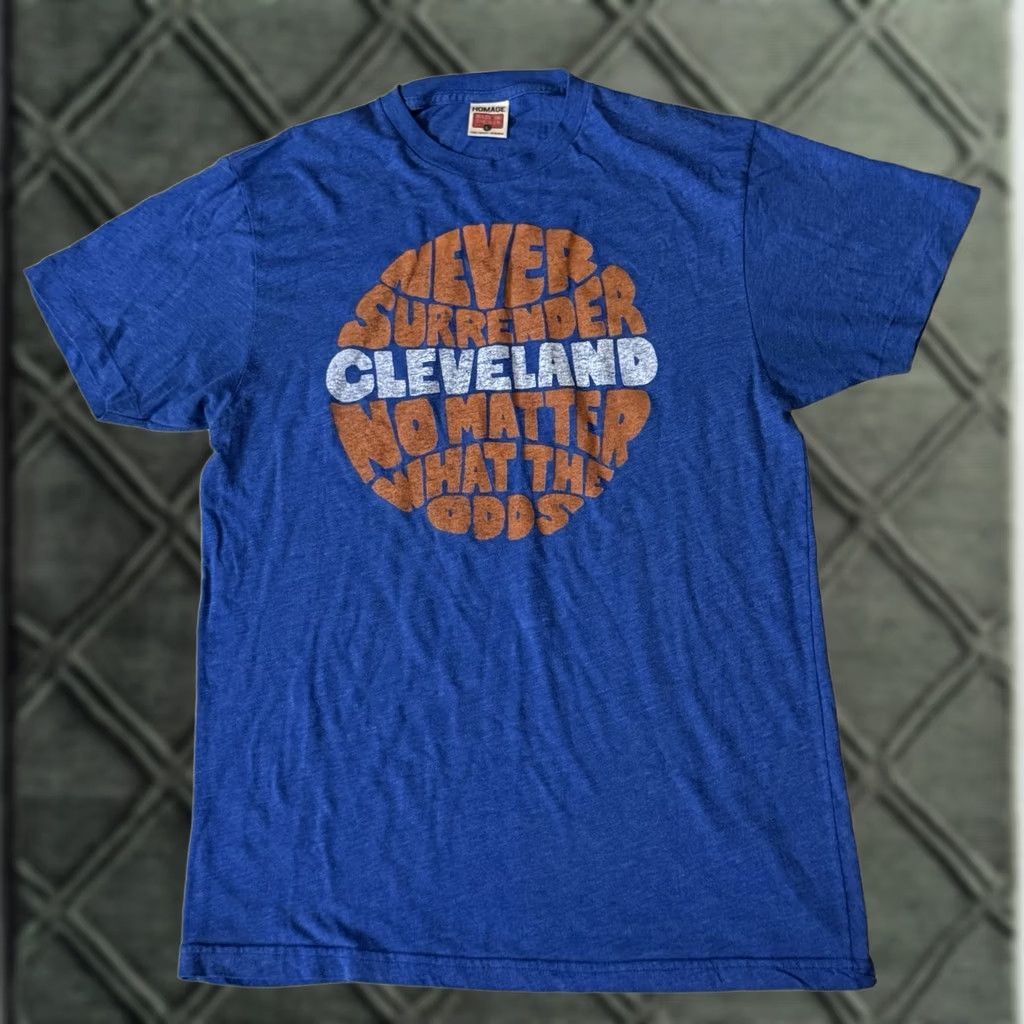 Vintage VINTAGE Homage Men's Cleveland Cavaliers Cavs T Shirt Single Stitch Mens Size L Blue Cotton Blend Crew Neck Short Sleeve Logo Graphic Print Sports Size US L / EU 52-54 / 3 - 1 Thumbnail