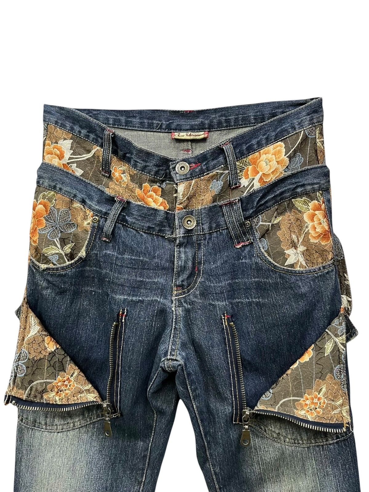 Pure Blue Japan Ultra Rare Gumu Grunge Mudwash Karakuri Sukajan Denim XL Size US 31 - 4 Thumbnail