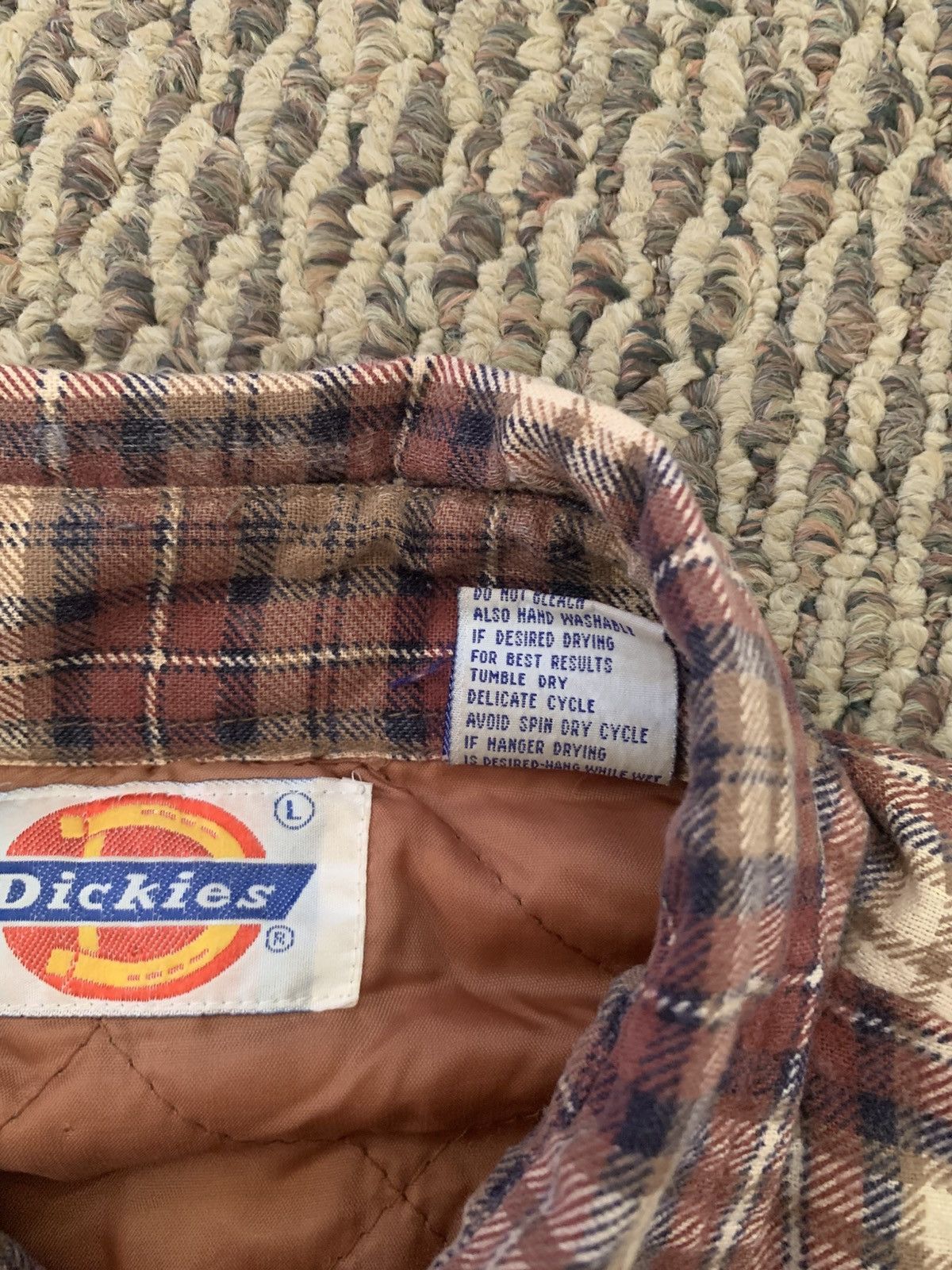 Dickies Vintage 1980's Dickies Brown Plaid Padded Button Up Flannel Size US L / EU 52-54 / 3 - 7 Thumbnail