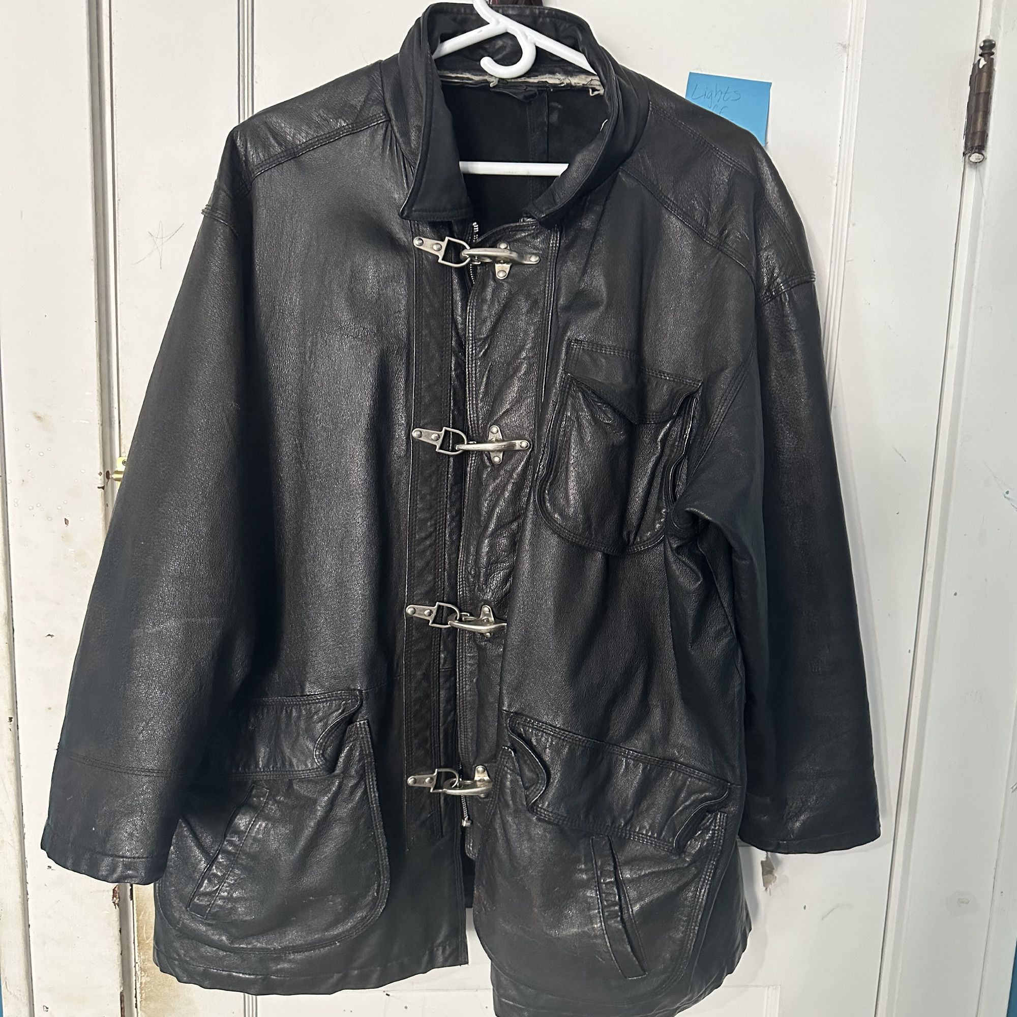 Genuine Leather Dual Control Vintage Distressed Fireman Clasp Leather Jacket Size US L / EU 52-54 / 3 - 5 Thumbnail