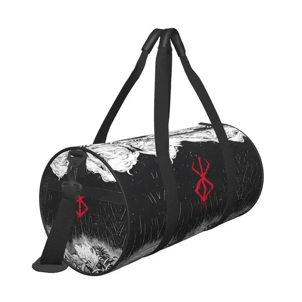 image of Printed Anime Bereserk Fitness Bag Large Capacity Waterproof in Black, Men's