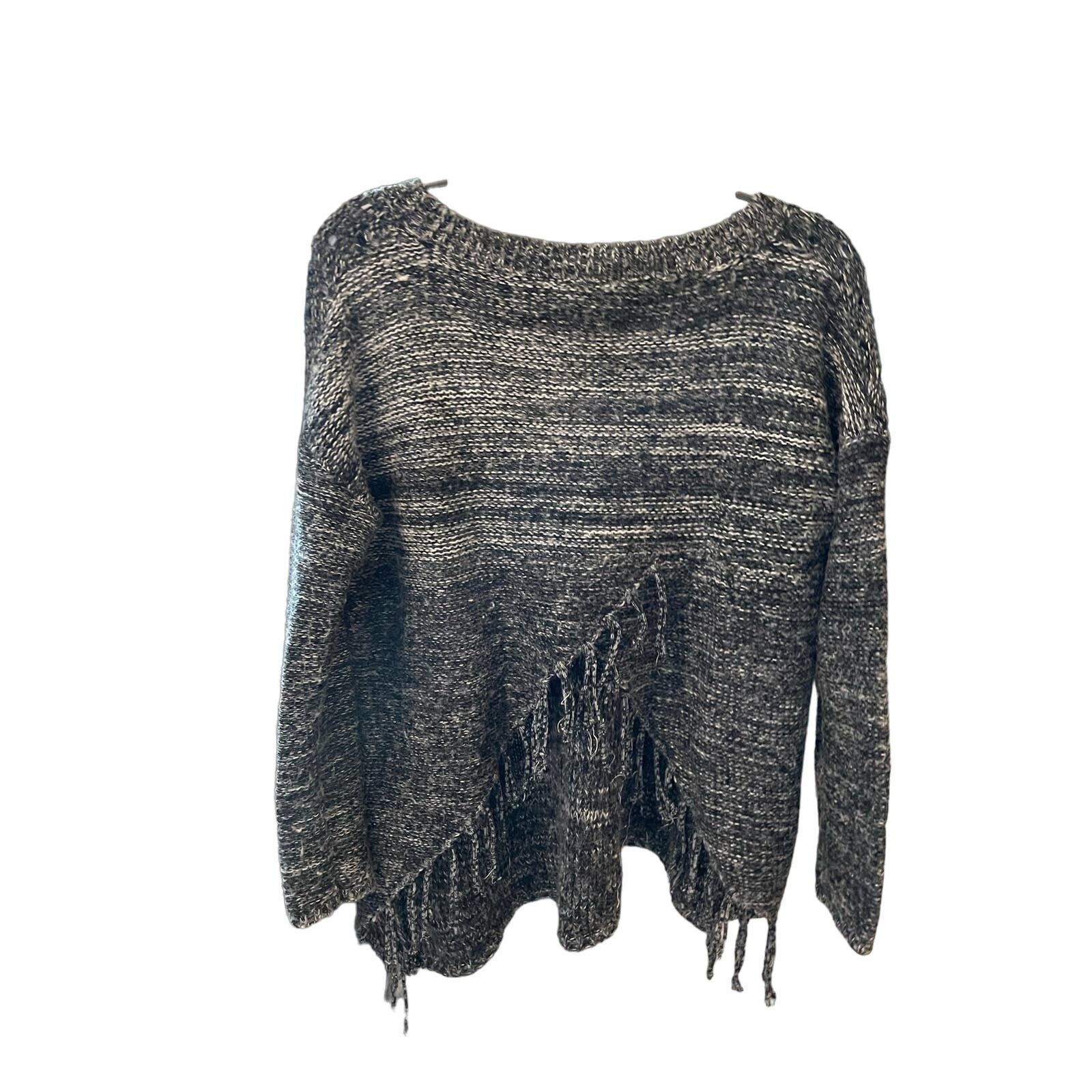 Vintage Havana Vintage Havana Gray and Black distressed open back sweater,M Size M / US 6-8 / IT 42-44 - 6 Thumbnail
