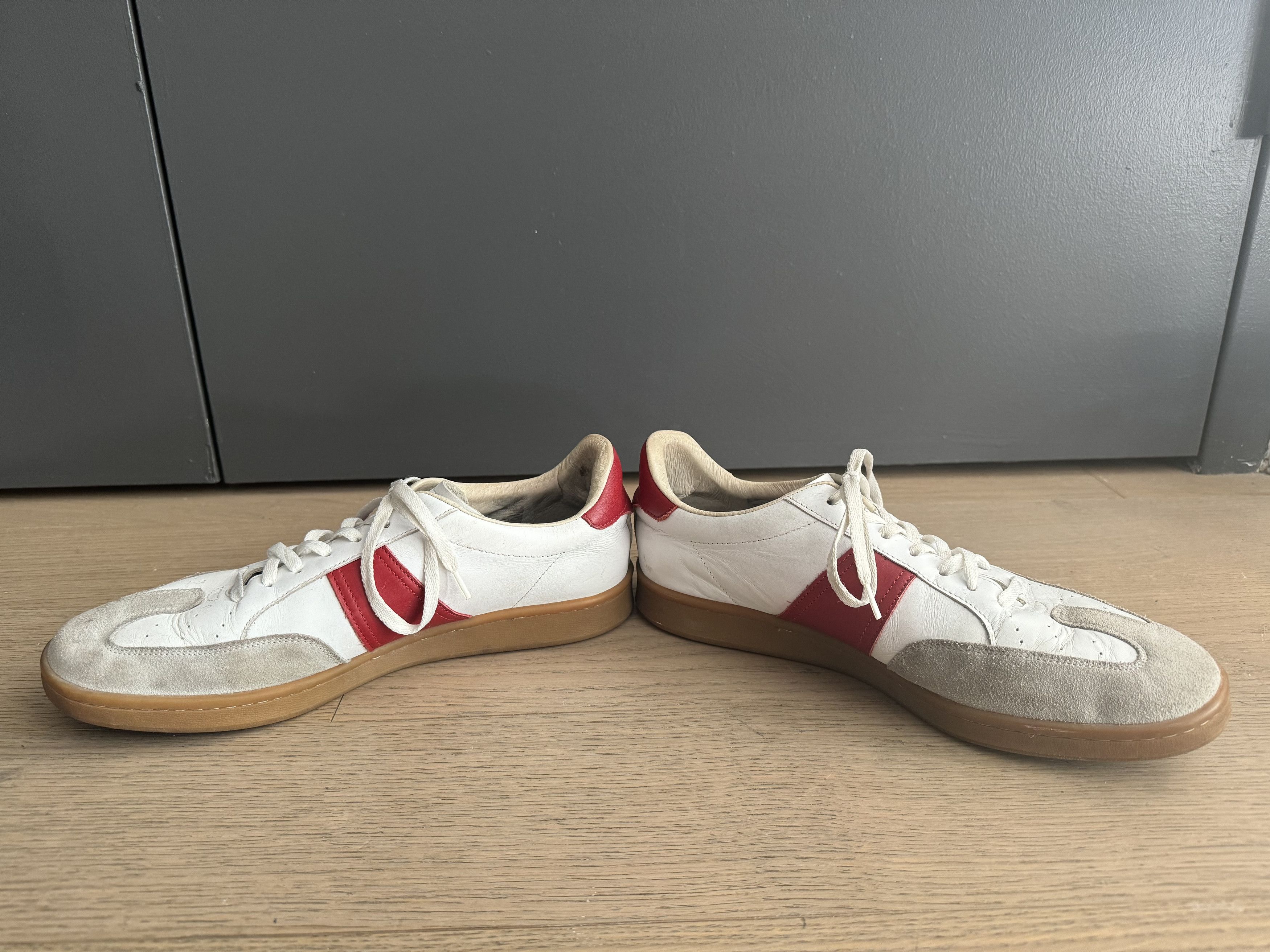 Sandro Sporty Suede and Red Stripe Leather Sneakers Size US 10 / EU 43 - 3 Thumbnail