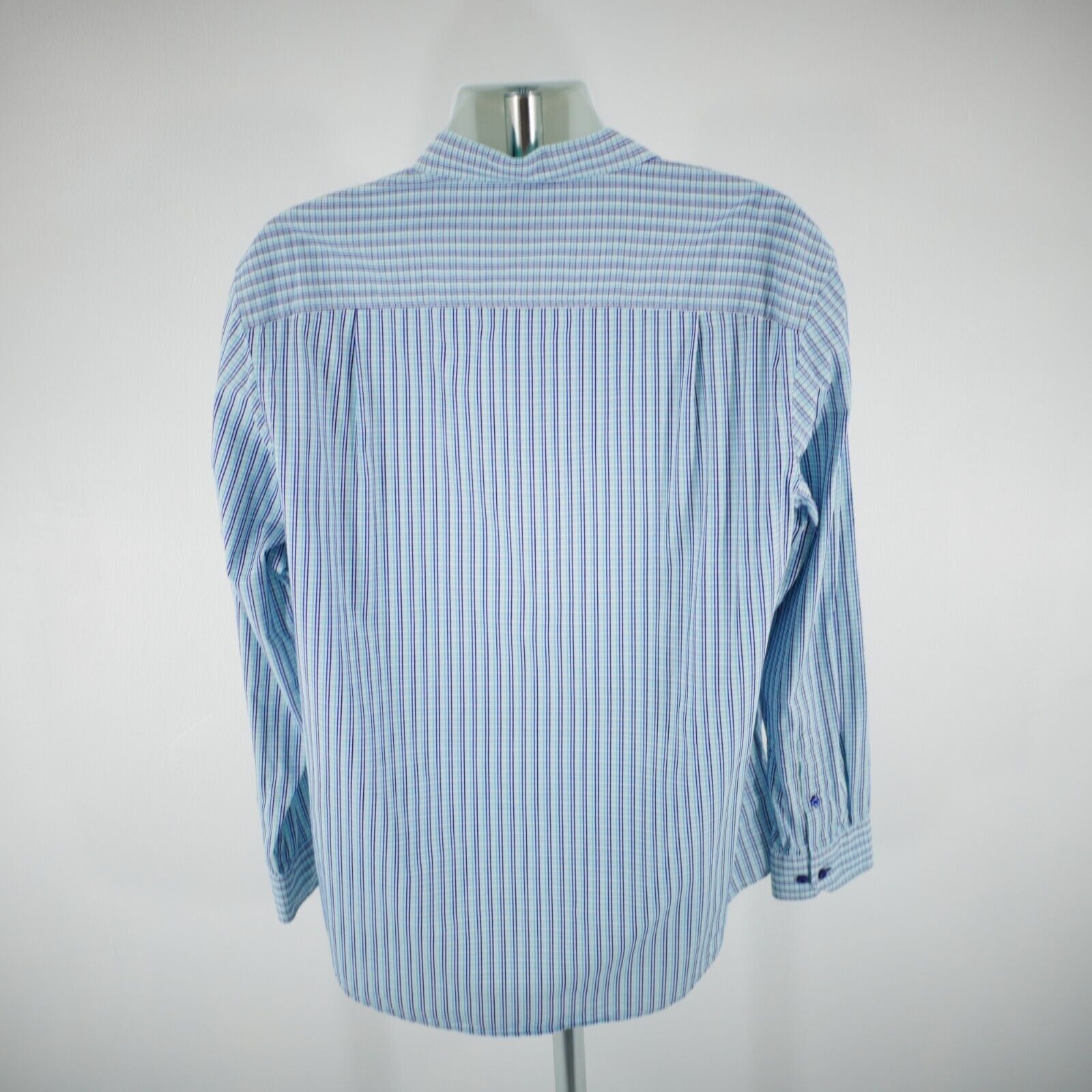 Tasso Elba Tasso Elba XL 17-17.5 Teal Purple White Check Pocket Front C Size US L / EU 52-54 / 3 - 8 Thumbnail
