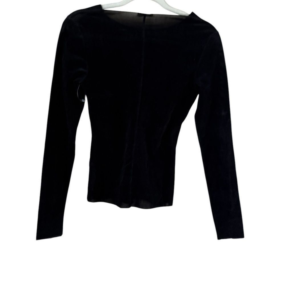 Free People Elegant Black Long Sleeve Fitted Blouse Size XS / US 0-2 / IT 36-38 - 8 Thumbnail