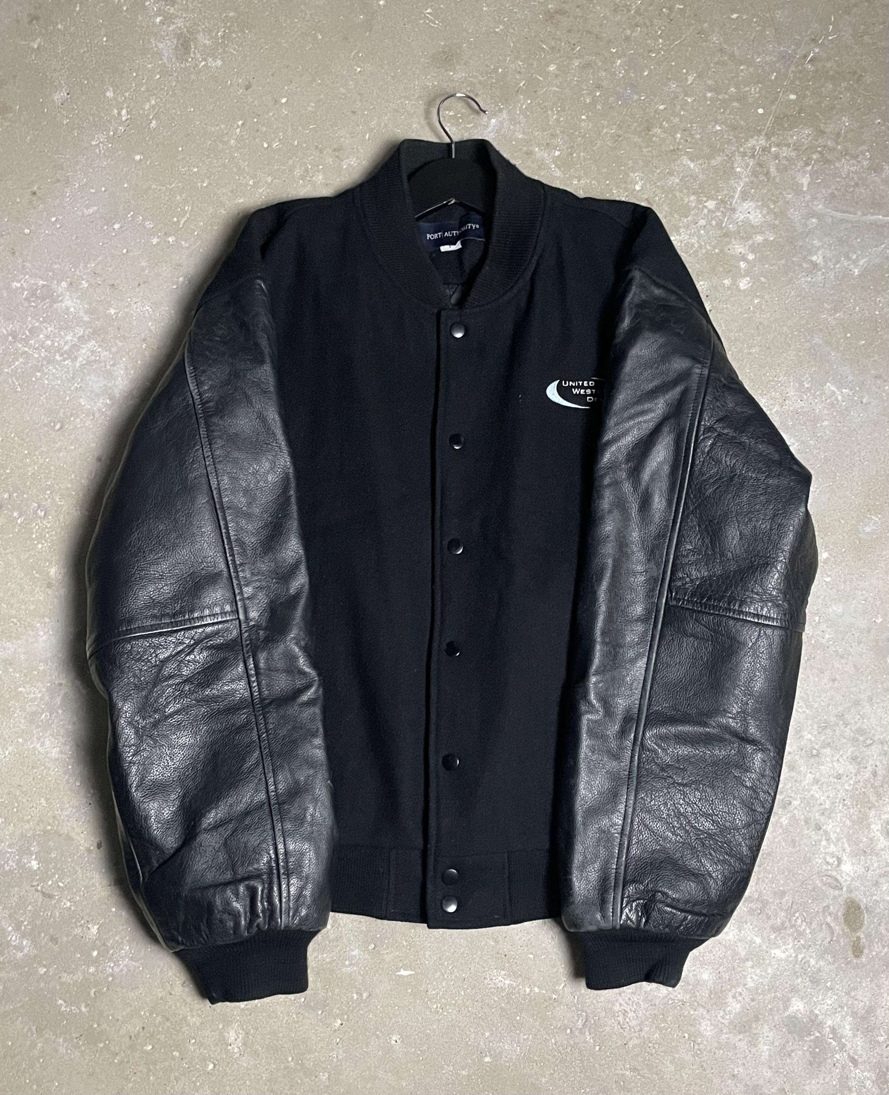 image of Port Authority Black Vintage Bomber - M/l, Men's (Size Large)