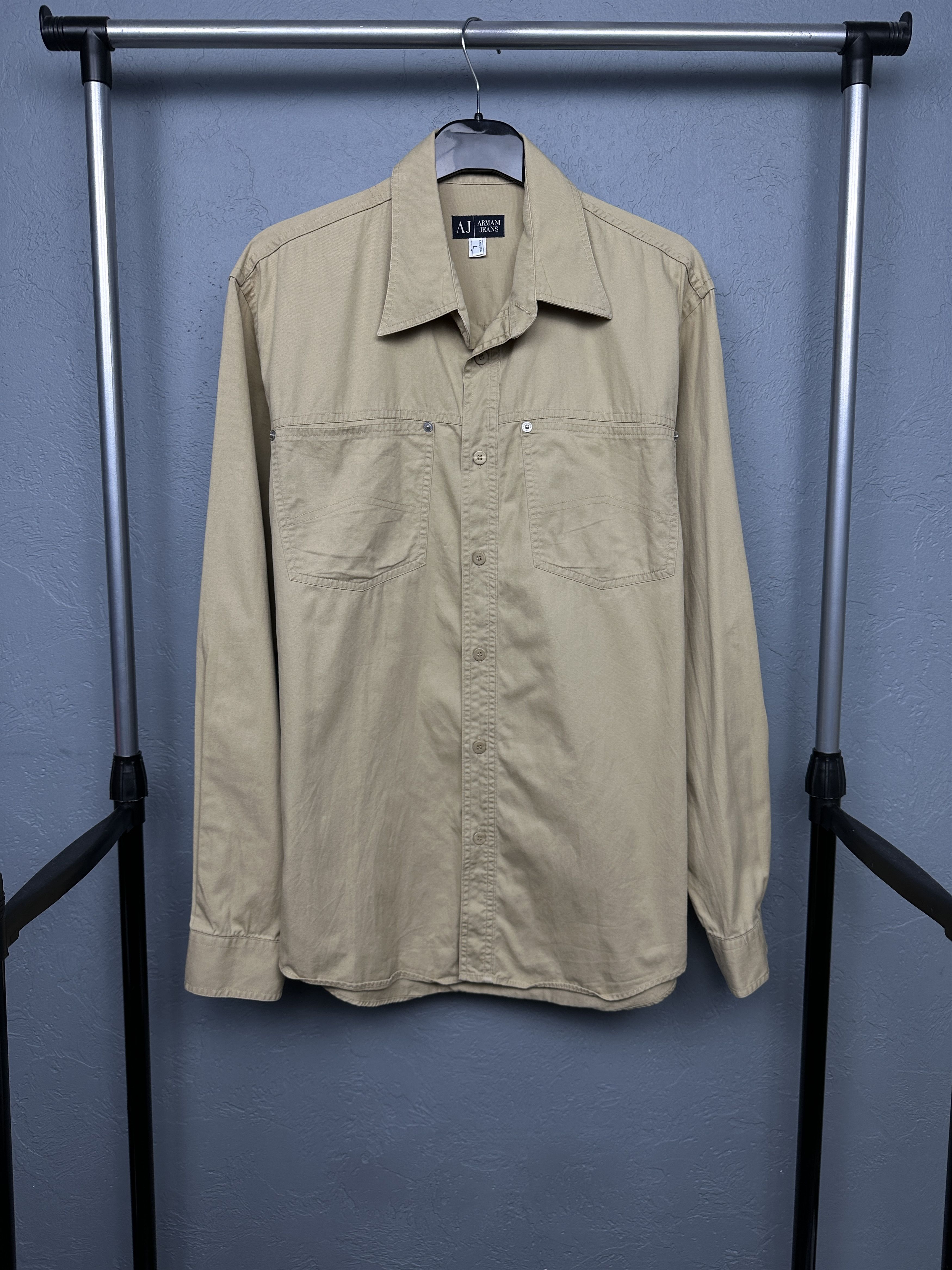 Armani Armani Jeans 90s Vintage Mens Denim Shirt Size US L / EU 52-54 / 3 - 1 Thumbnail
