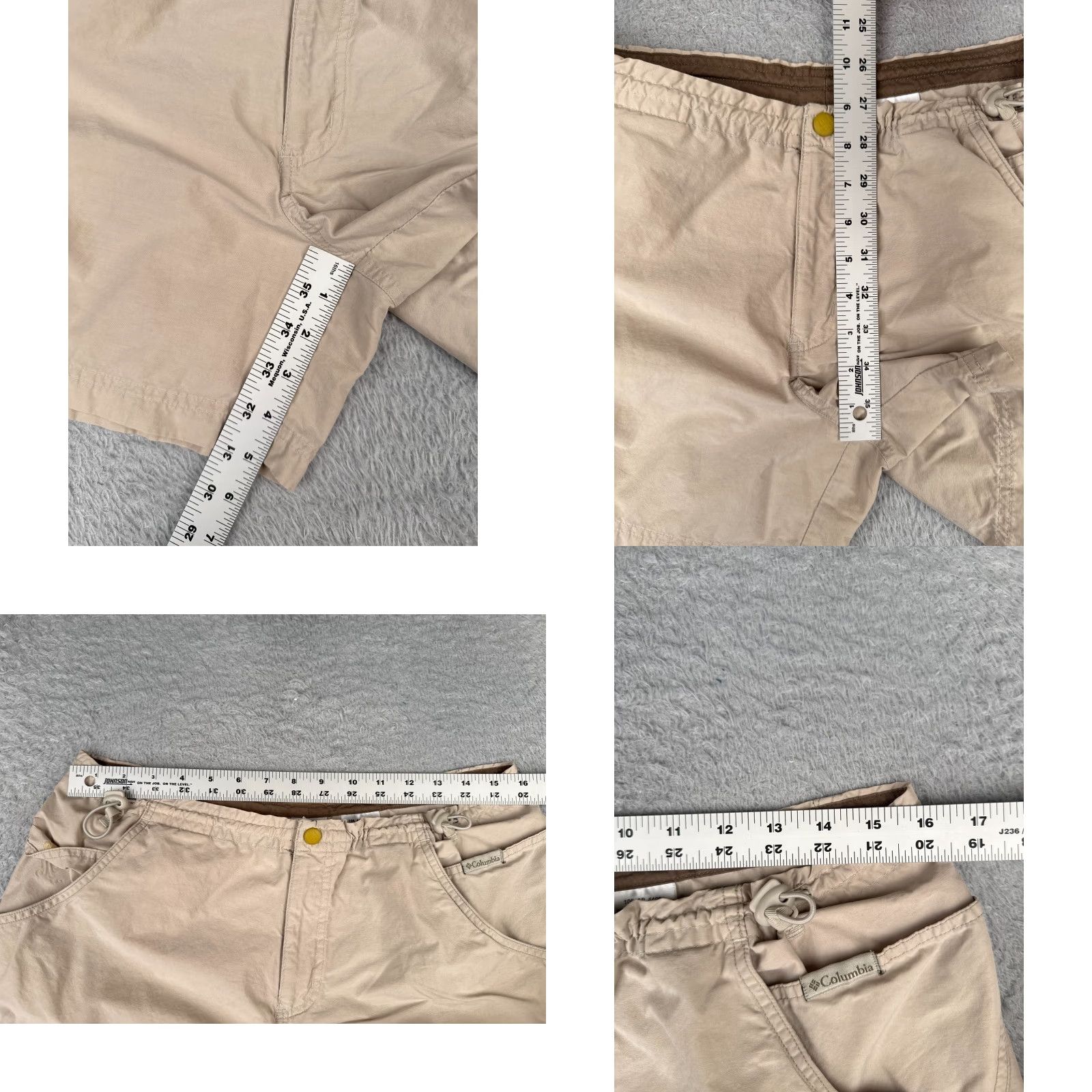 Vintage Columbia Shorts Women PM Beige Chino Cotton Nylon Blend Hiking 34x5 Petite Non-Vintage Activewear Casual Travel Shirt? Size 32" / US 10 / IT 46 - 8 Thumbnail