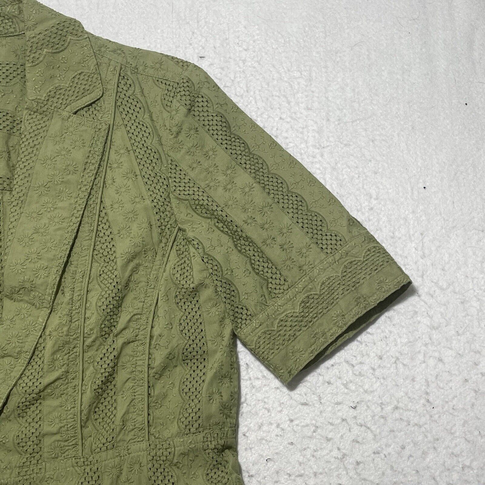 Coldwater Creek Coldwater Creek 10 Collared Open Knit Hook & Eye Clasp Top Size L / US 10 / IT 46 - 4 Thumbnail