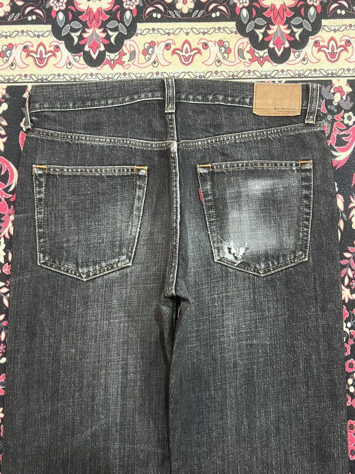 Japanese Brand Vintage Japanese Bobson Chessking Black Wash Distressed Jean Size US 32 / EU 48 - 7 Thumbnail