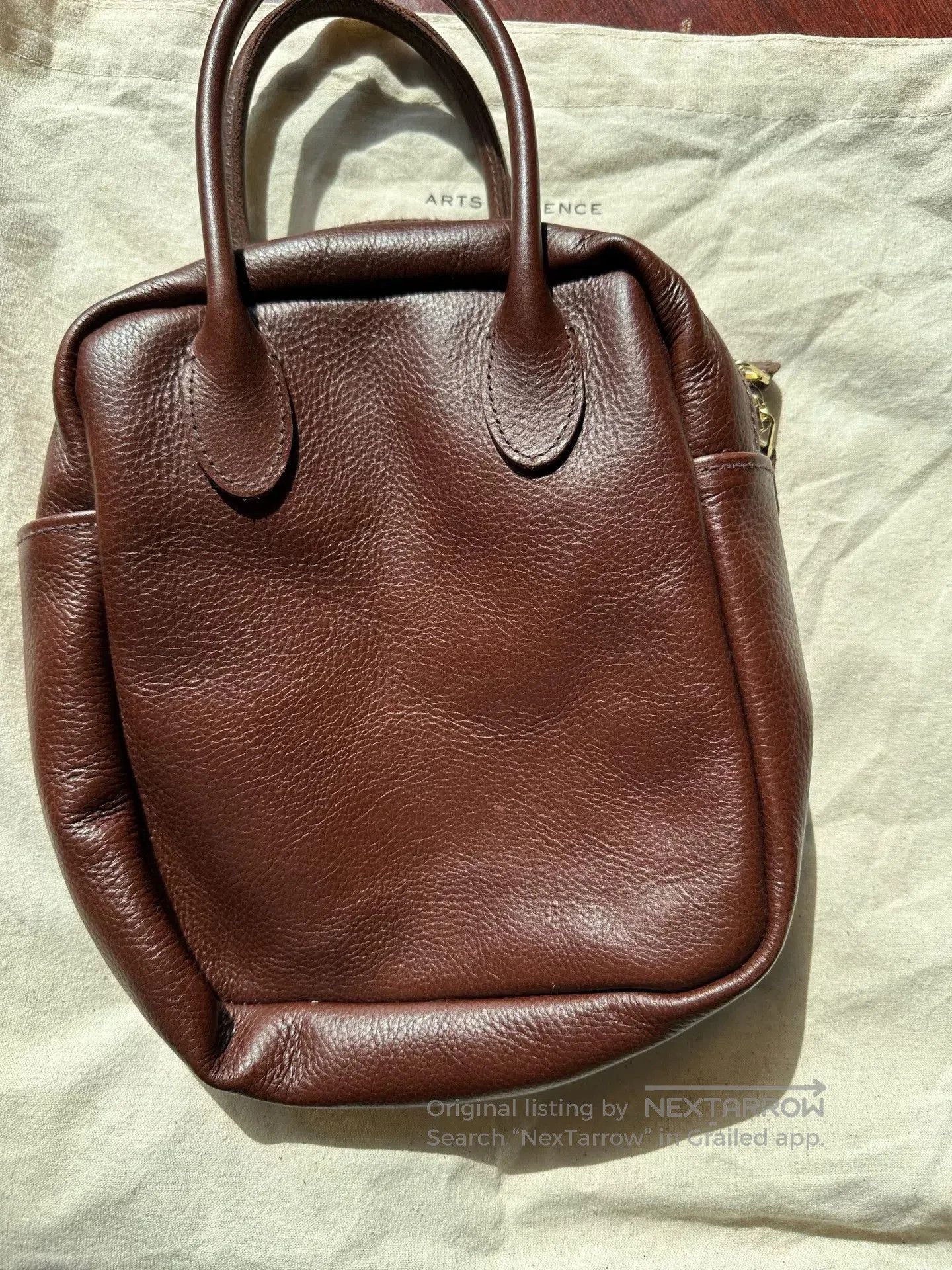 Japanese Brand Handmade Brown Leather Bag. Size ONE SIZE - 3 Thumbnail
