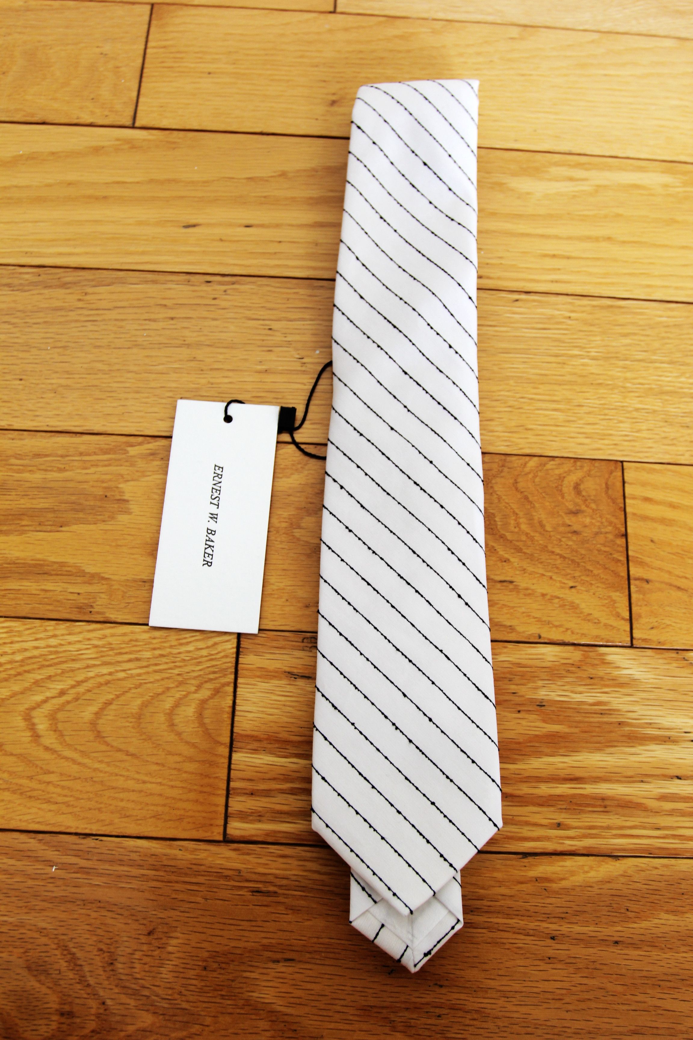 Ernest W. Baker BNWT SS25 ERNEST W. BAKER CLASSIC PIN STRIPE TIE Size ONE SIZE - 2 Thumbnail