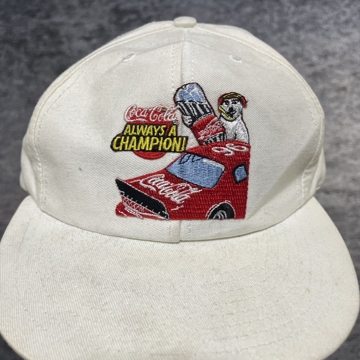 Coca Cola VINTAGE 90s COCA COLA RACING POLAR BEAR SNAPBACK HAT Size ONE SIZE - 2 Thumbnail
