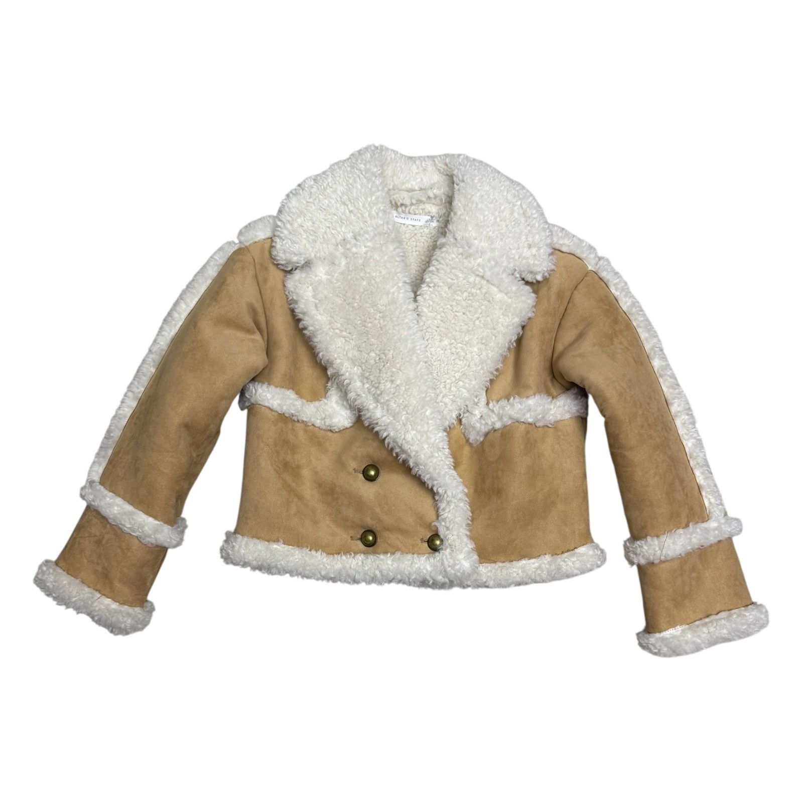 Other ALTAR'D STATE Faux Sherpa Faux Leather Cropped Jacket XS Size XS / US 0-2 / IT 36-38 - 1 Thumbnail