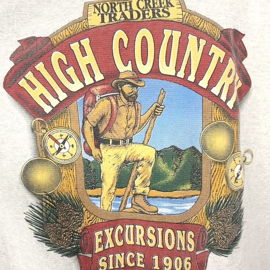 Vintage VINTAGE Hiking Excursions T Shirt Mens XL Gray Cotton 90s High Country Outdoors Made In USA North Creek Traders Mens T-Shirt Size US XL / EU 56 / 4 - 3 Thumbnail