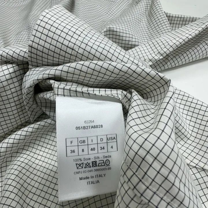 Dior Dior Gray Silk Bee Logo Shirt 0079-2507 Size S / US 4 / IT 40 - 4 Thumbnail