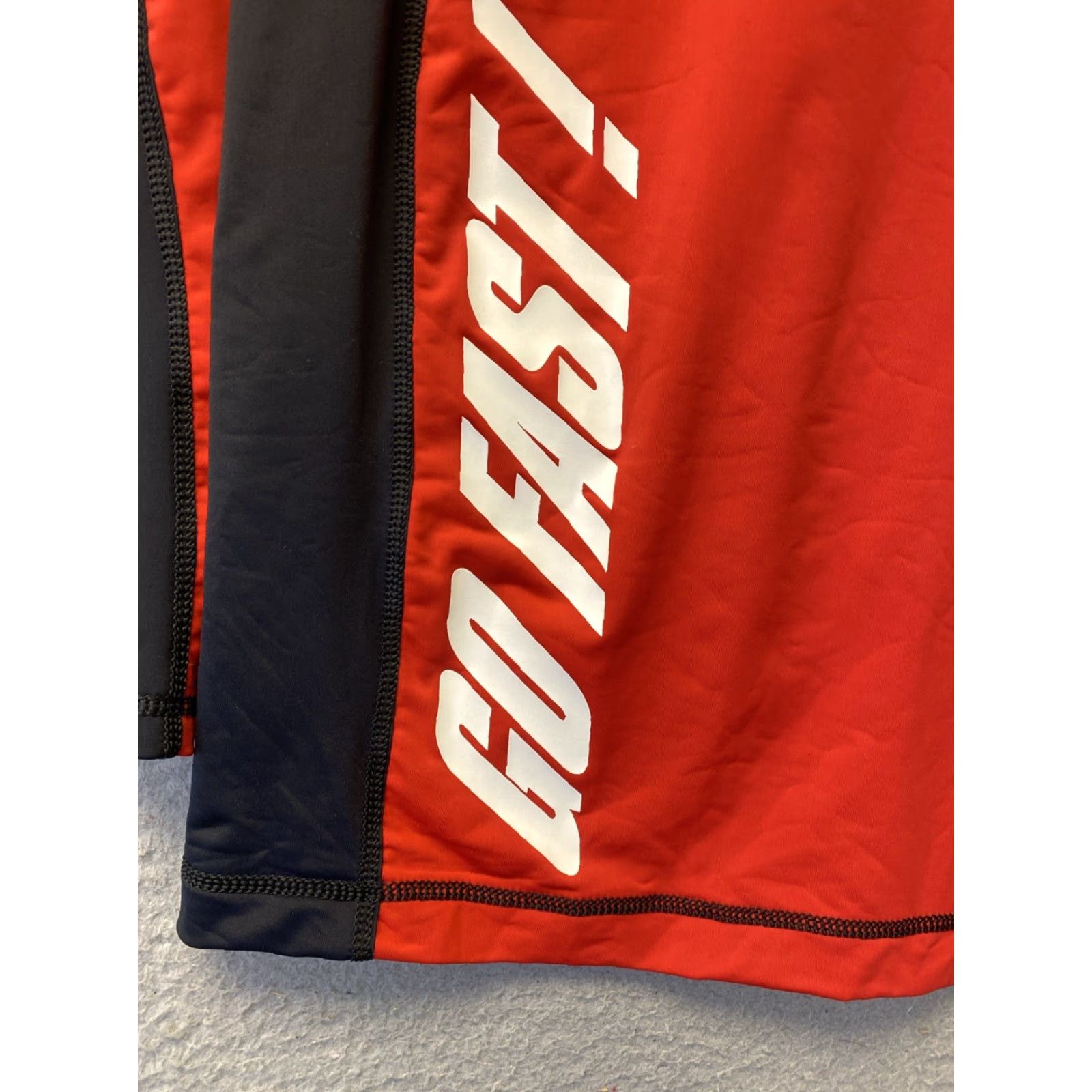 Vintage GO FAST Shirt Compression Long Sleeve Go Fast 2XL Adult Red Solid Gym & Training Activewear Mens T-Shirt Size US XXL / EU 58 / 5 - 7 Thumbnail