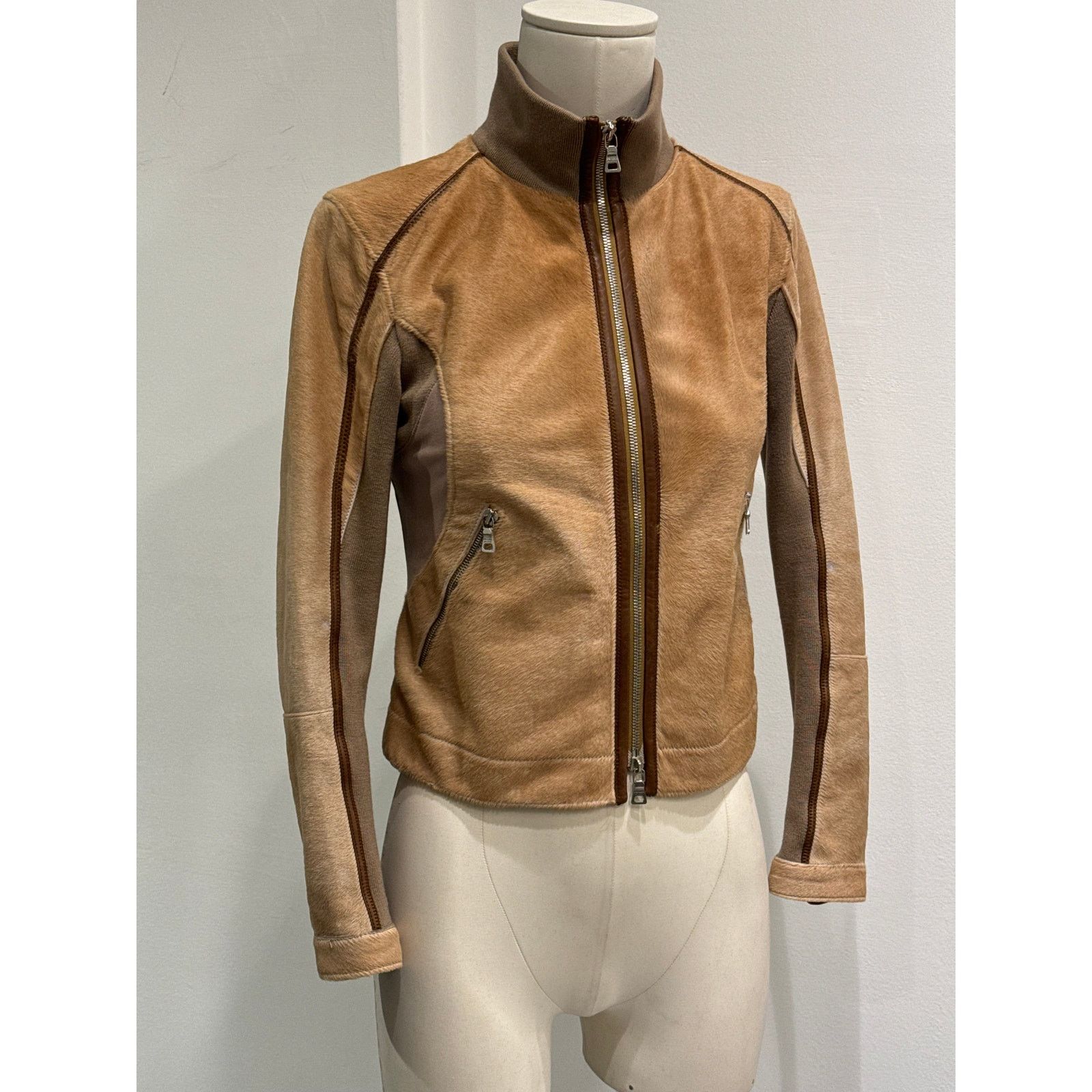 Prada 2000s Prada pony hair hybrid leather biker jacket Size S / US 4 / IT 40 - 11 Thumbnail