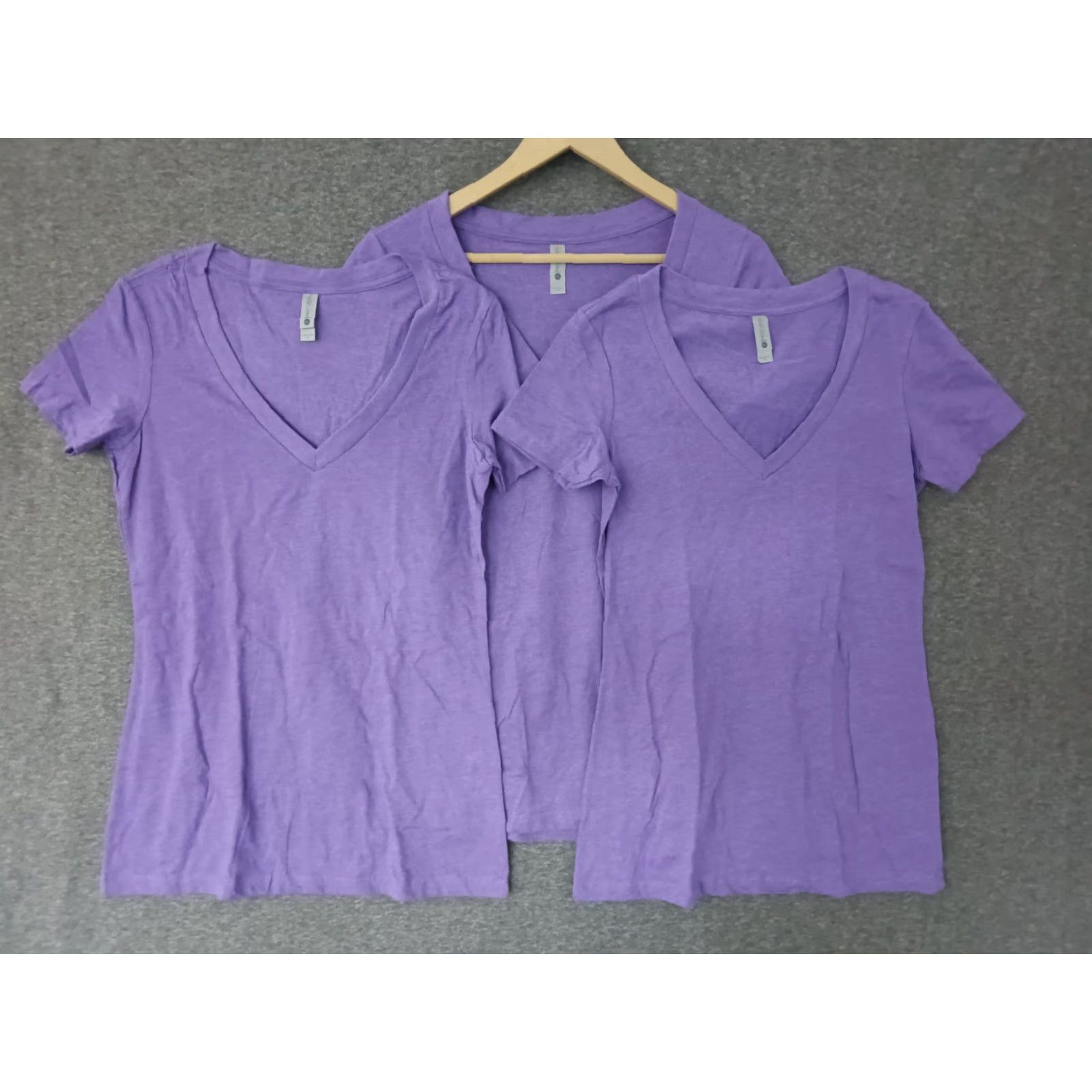 Next Level Next Level T-Shirt Women V-Neck Short Sleeve Purple M 3-Pack Shirt Women Purple 3-Pack Casual 90s? Size M / US 6-8 / IT 42-44 - 2 Thumbnail