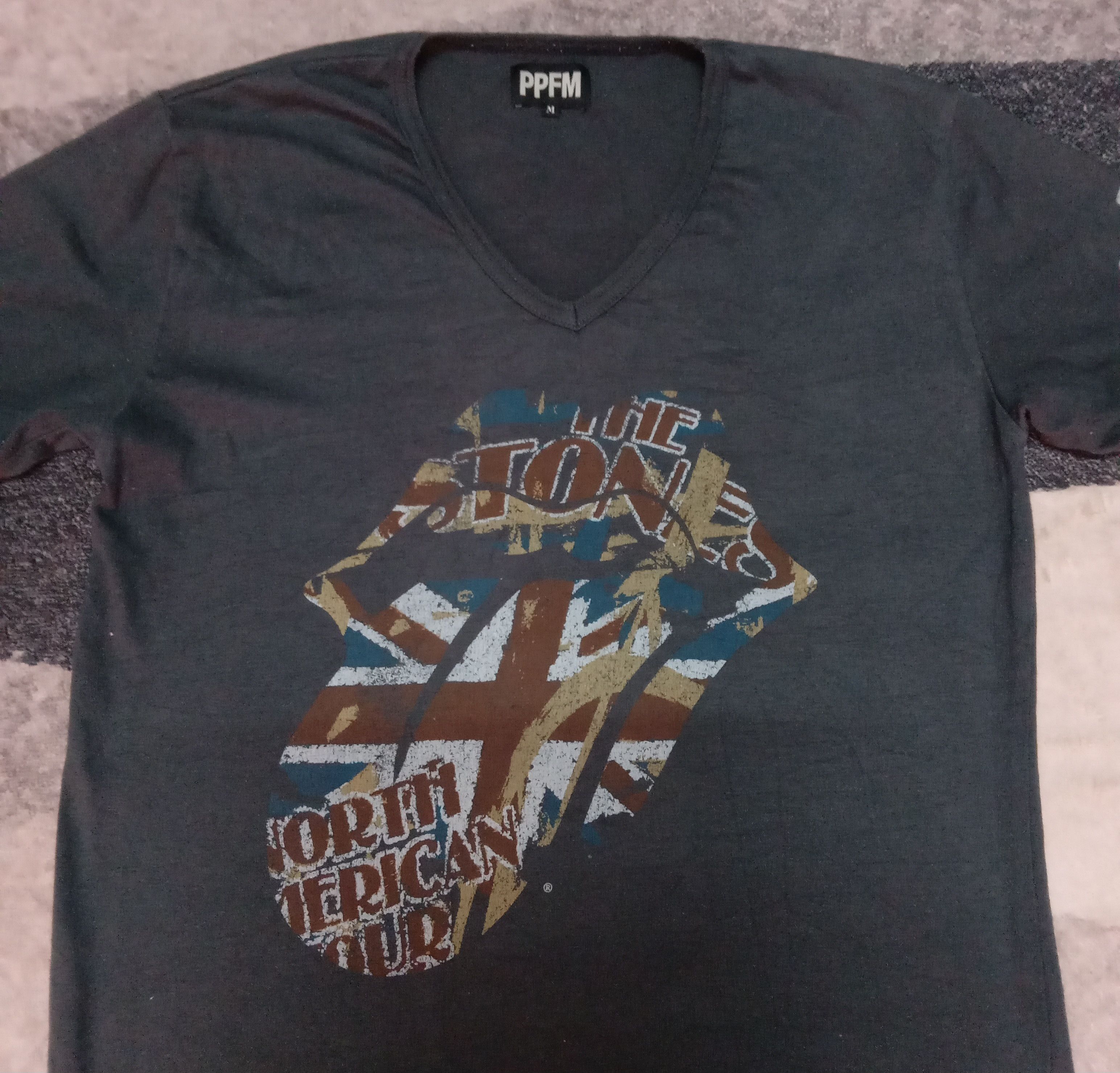 PPFM Rare Jpn designer PPFM X Rolling Stones V neck tee Size US S / EU 44-46 / 1 - 2 Thumbnail