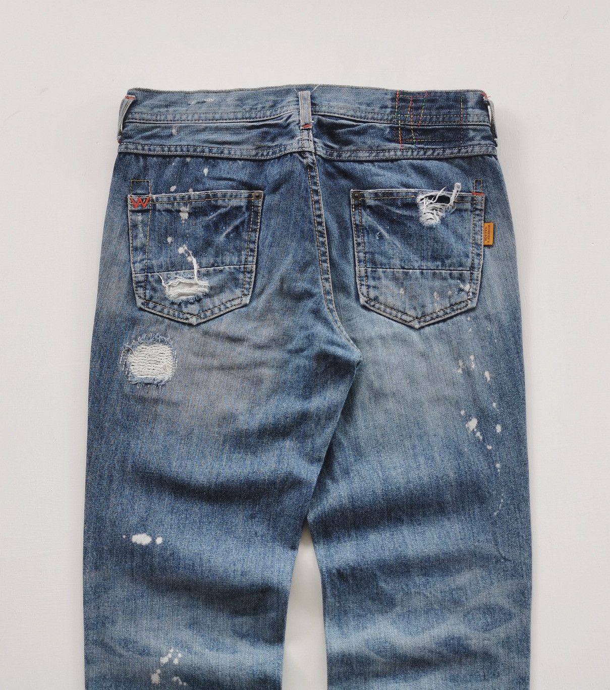 Japanese Brand Workers Garage Patchwork Distressed Denim Jeans Size 29" - 4 Thumbnail