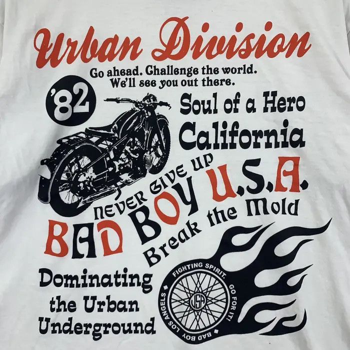 Vintage Vintage BAD BOY USA Urban Division Motorcycle Tee Shirt Size US L / EU 52-54 / 3 - 4 Thumbnail