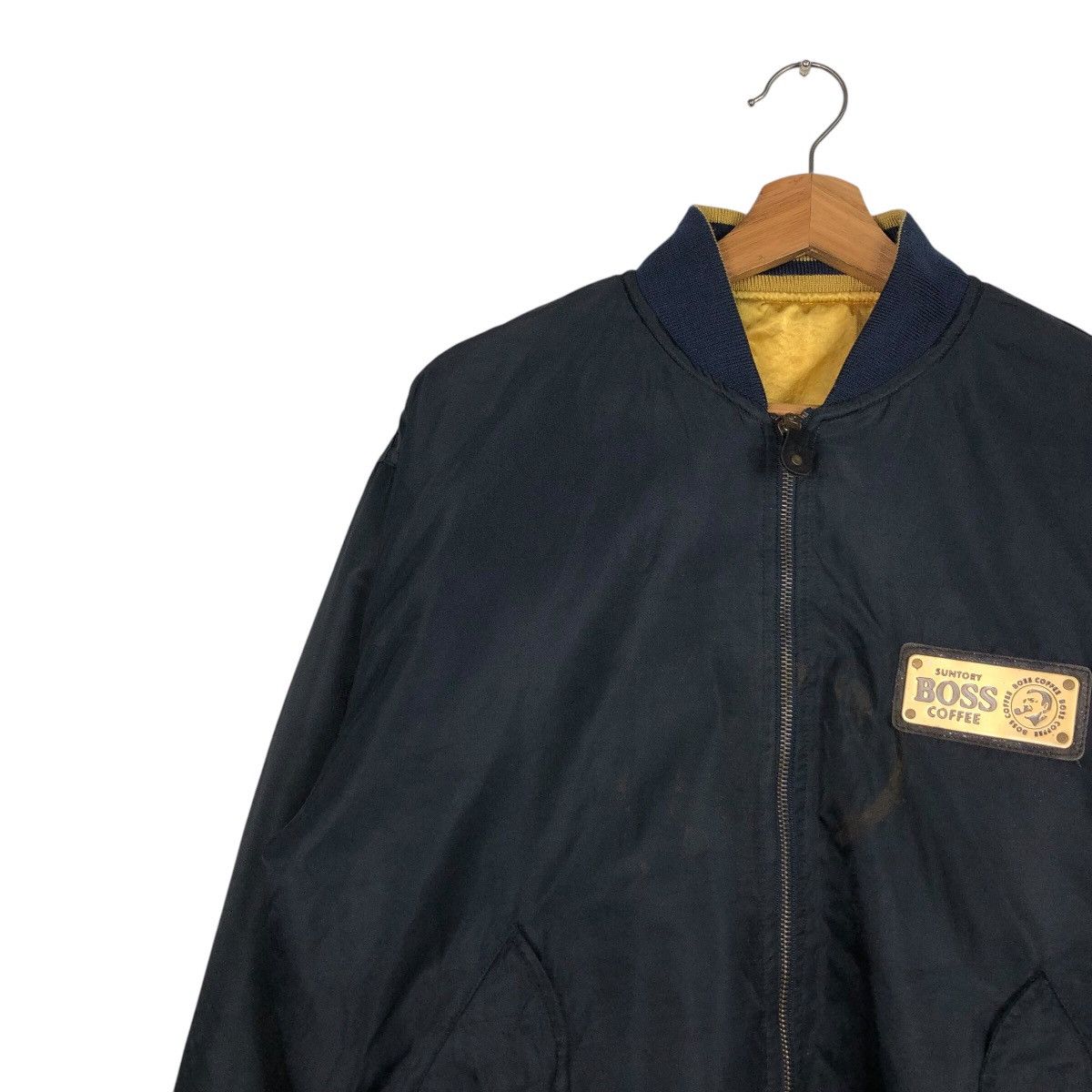 Japanese Brand Reversible Bomber Jacket Satin Suntory Boss Coffee Big Logo Size US M / EU 48-50 / 2 - 10 Thumbnail