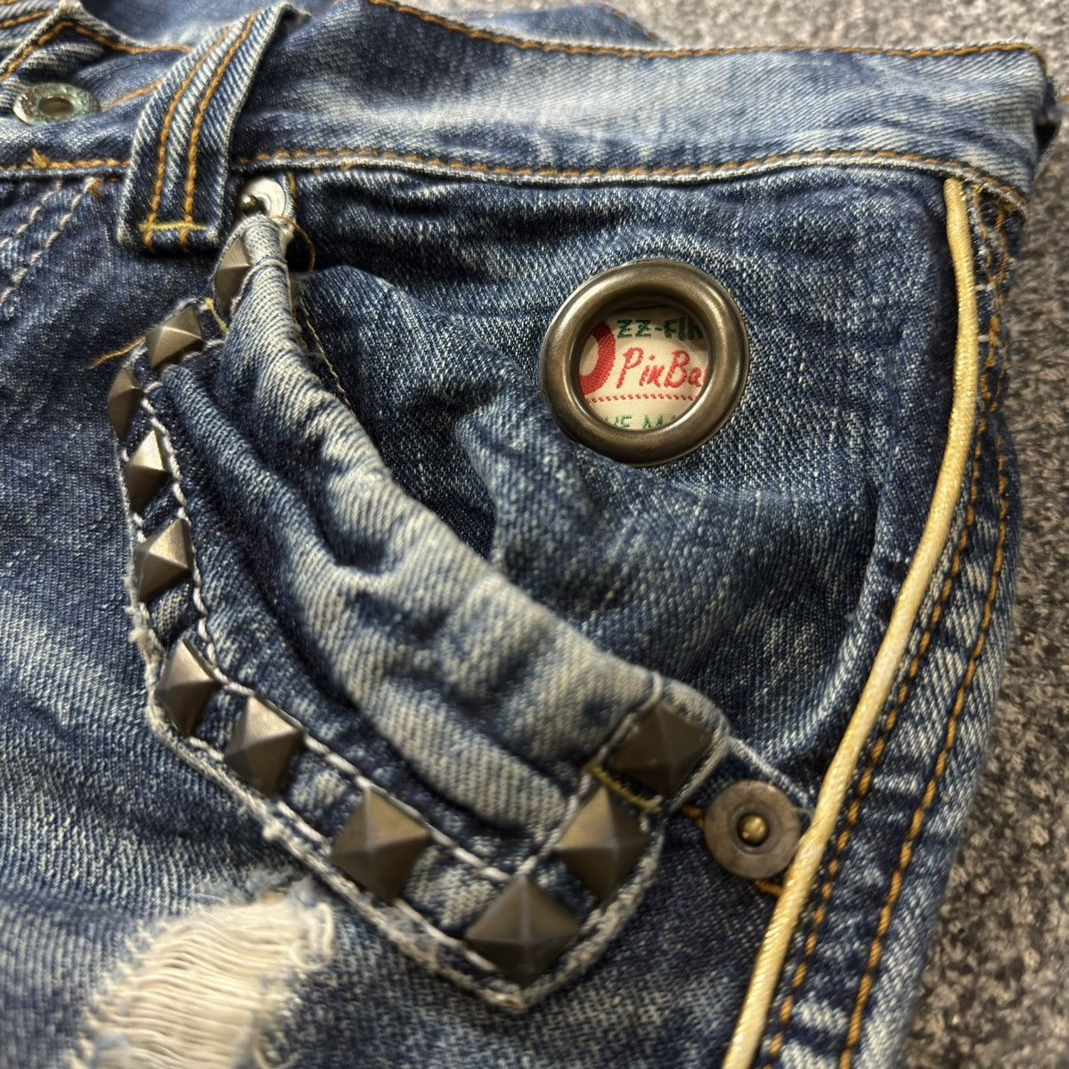 Le Grande Bleu (L.G.B.) 90s Flared Studded Opium Studio PR Denim Undercover Style Size US 32 / EU 48 - 9 Thumbnail