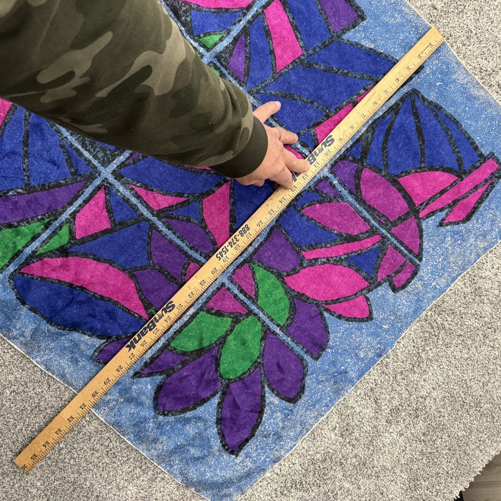 Other Vintage 70s 80s Scarf Avant-Garde Abstract Hippie Handmade Size ONE SIZE - 2 Thumbnail