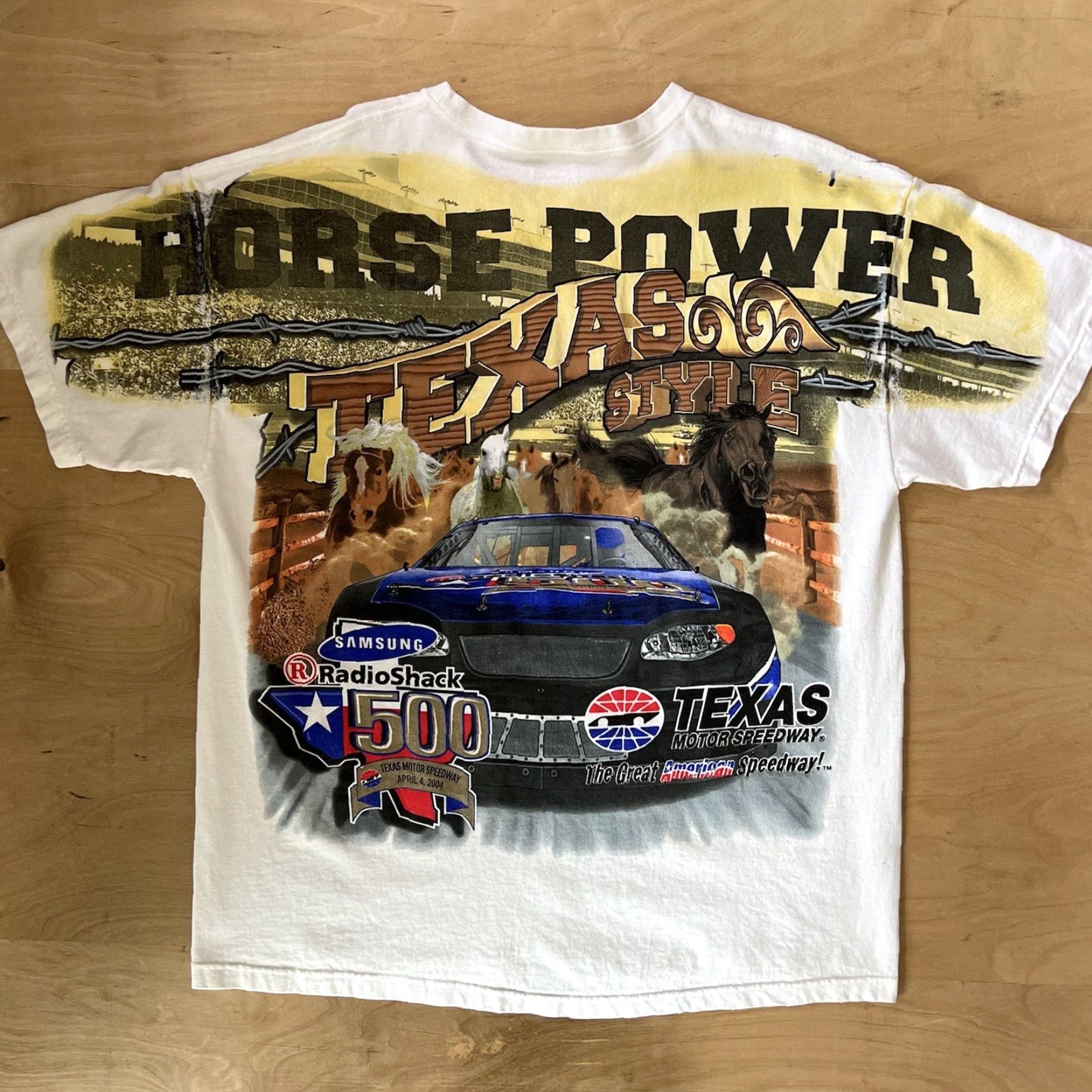 NASCAR Vintage Nascar RadioShack 500 Shirt L White Nascar Shirt Mens 90s Cars USA Print Tee Size US L / EU 52-54 / 3 - 6 Thumbnail