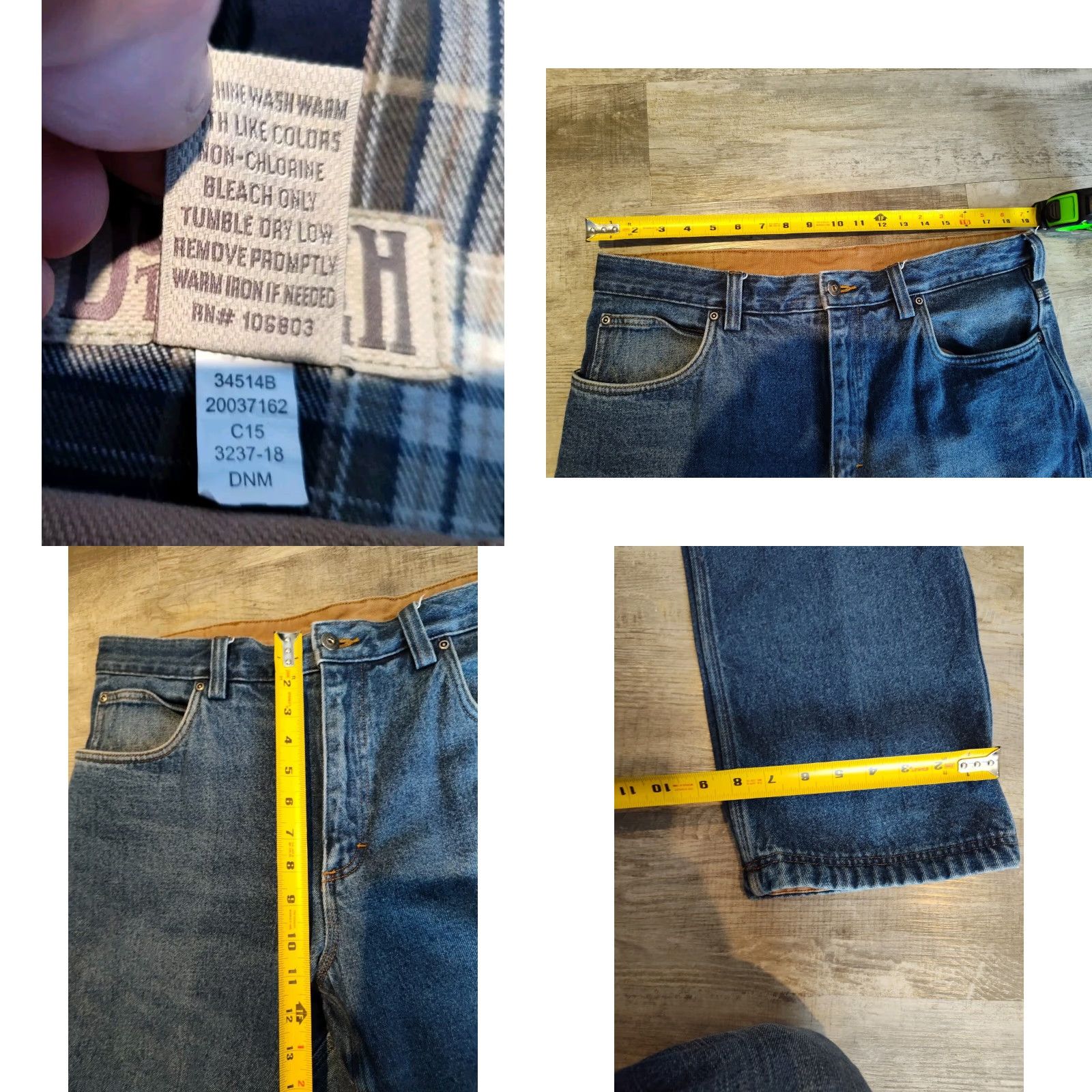 CO Duluth Trading Co Men's Flannel-Lined Jeans 38X30 Blue Ballroom Workwear Size US 38 / EU 54 - 8 Thumbnail