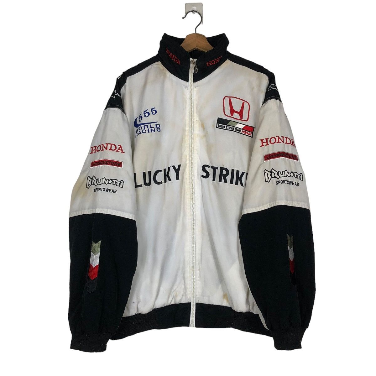 Hein Gericke 🔥VINTAGE BIKER JACKET RACING LUCKY STRIKE BIG LOGO Size US XXL / EU 58 / 5 - 10 Thumbnail