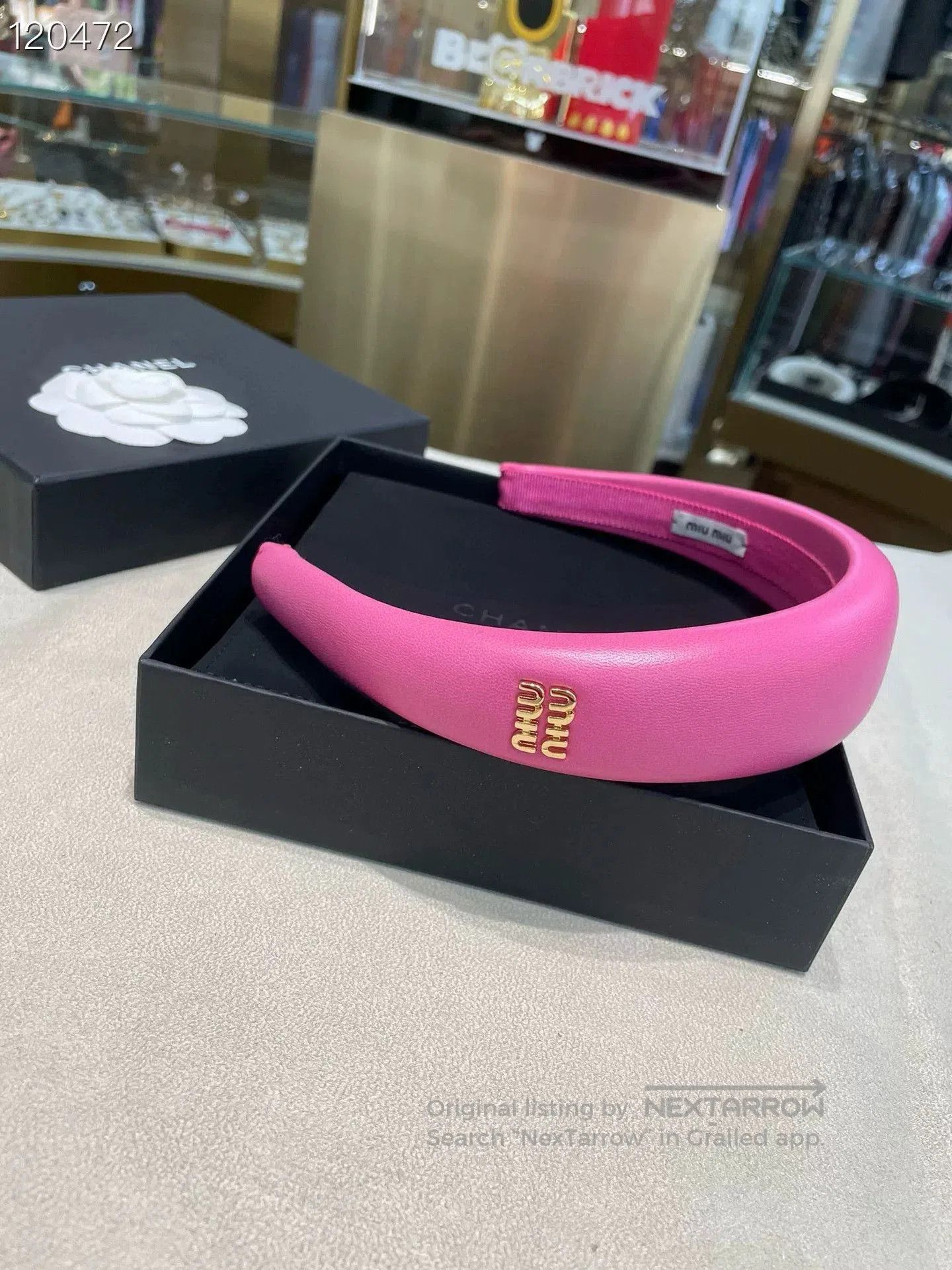 Miu Miu MIU MIU Soft Leather Hair Headband. Size ONE SIZE - 2 Thumbnail