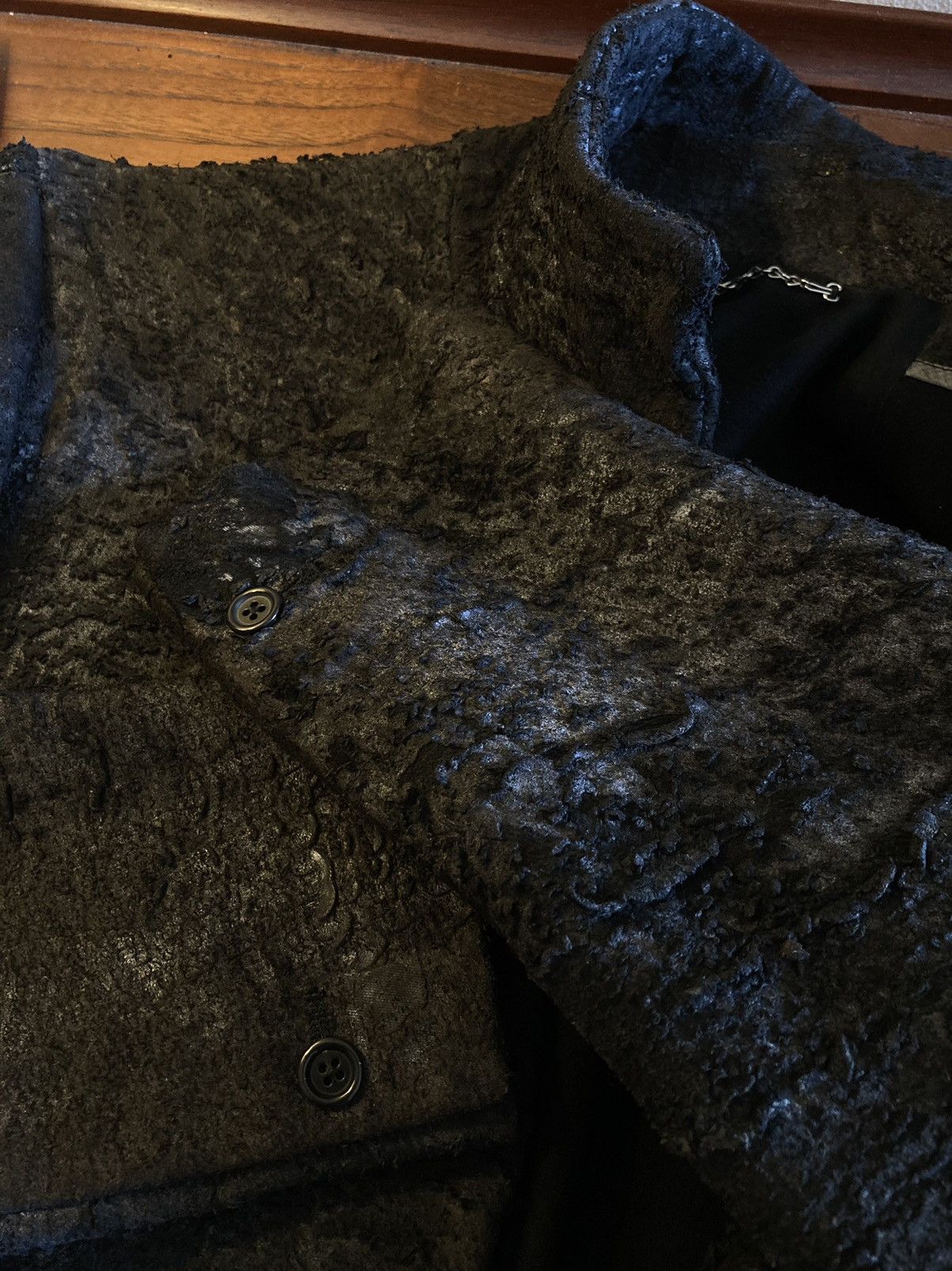 Carol Christian Poell GRAIL LM1550 WILD Cracked Leather Coat Size US L / EU 52-54 / 3 - 17 Thumbnail